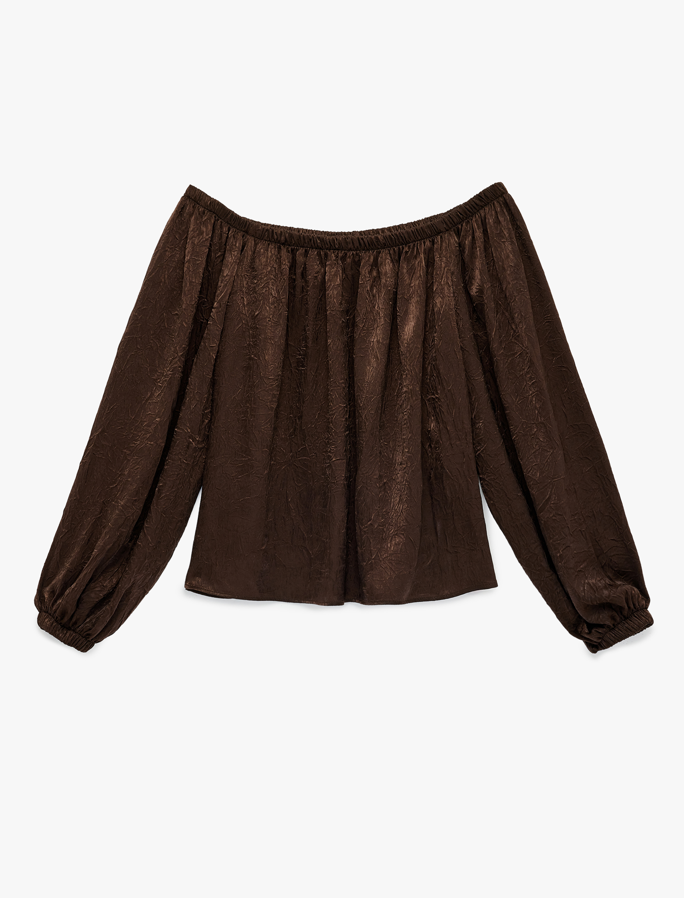   Açık Omuz Rahat Kalıp Balon Kollu Bluz