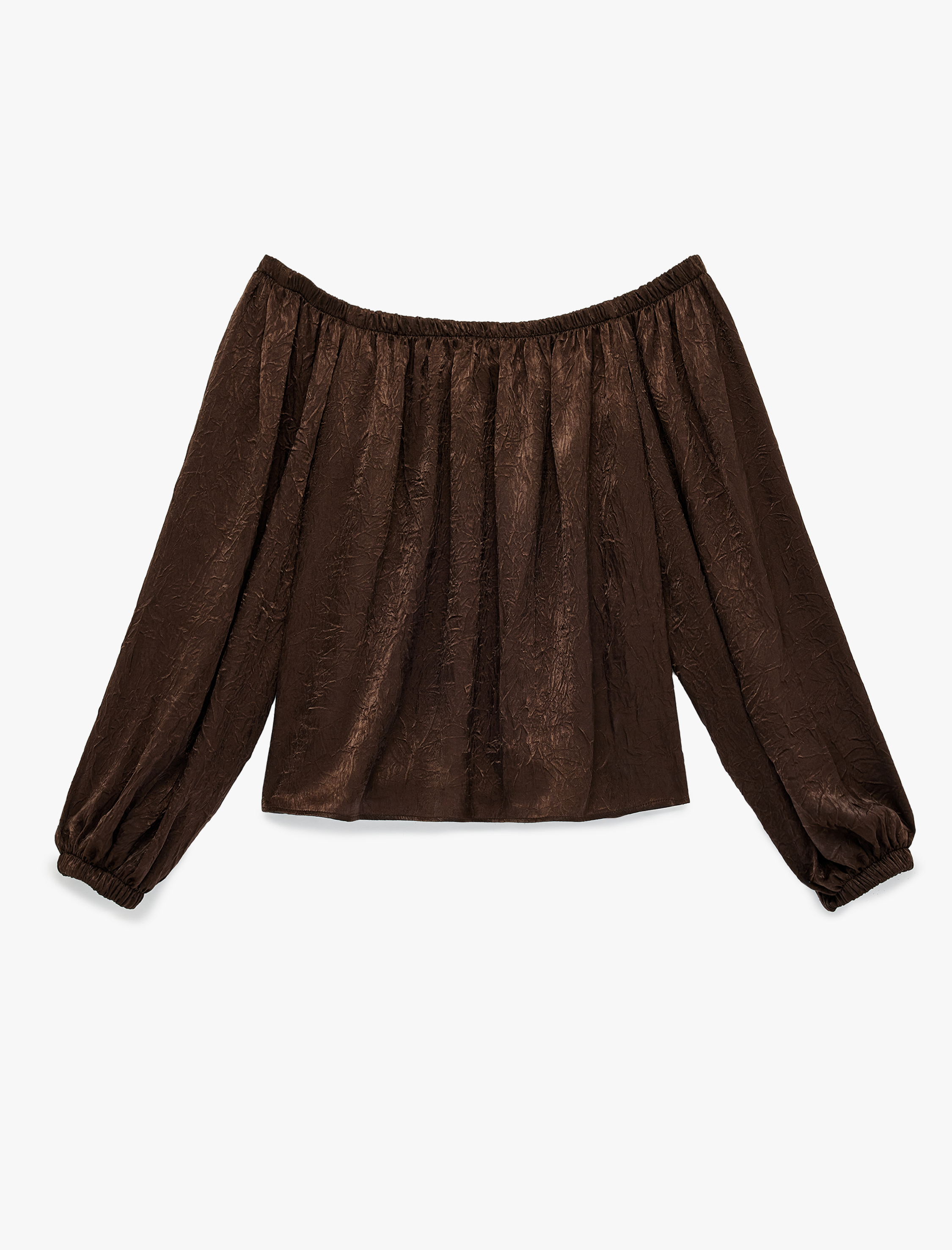   Açık Omuz Rahat Kalıp Balon Kollu Bluz