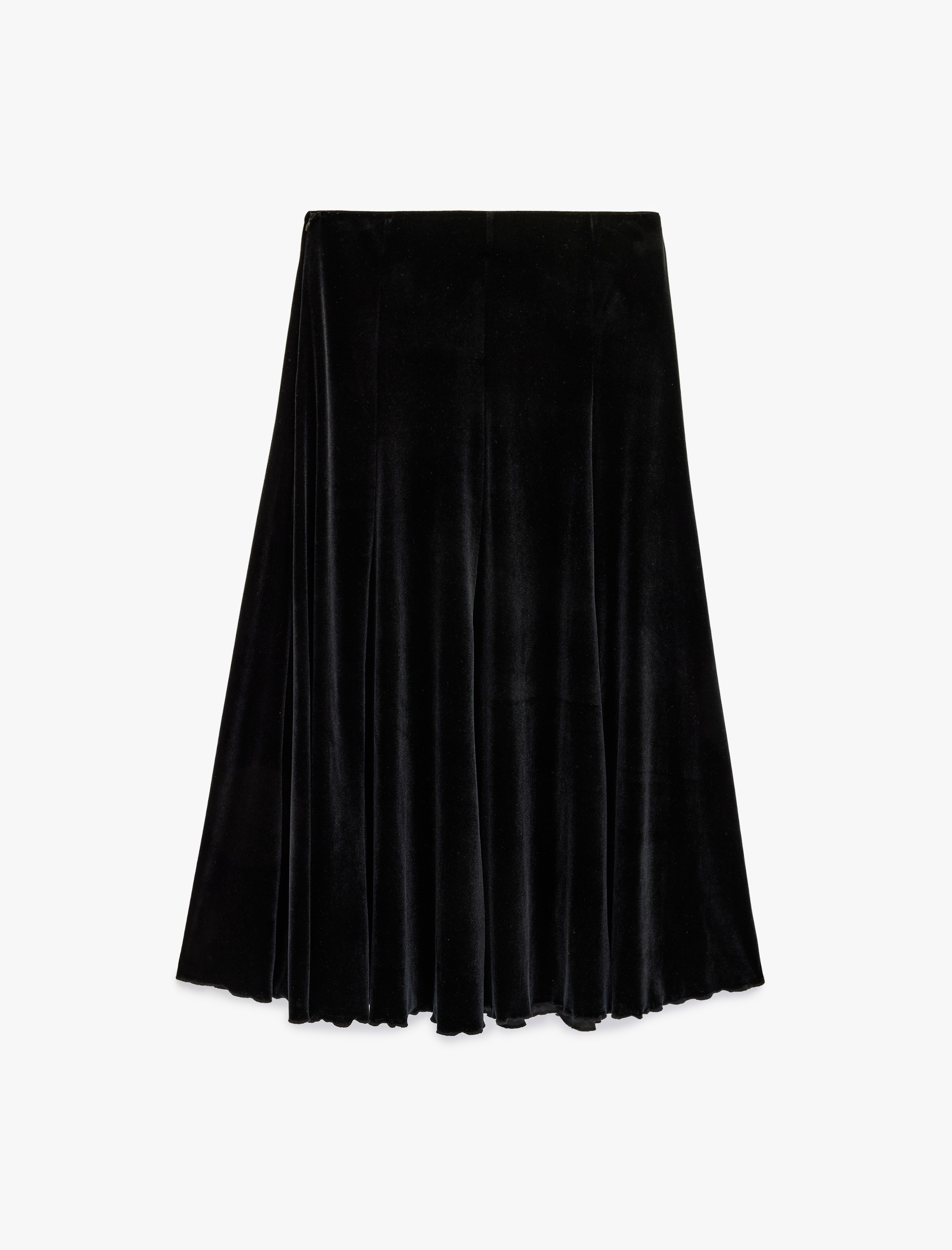   Kloş Kesim Simli Midi Kadife Etek