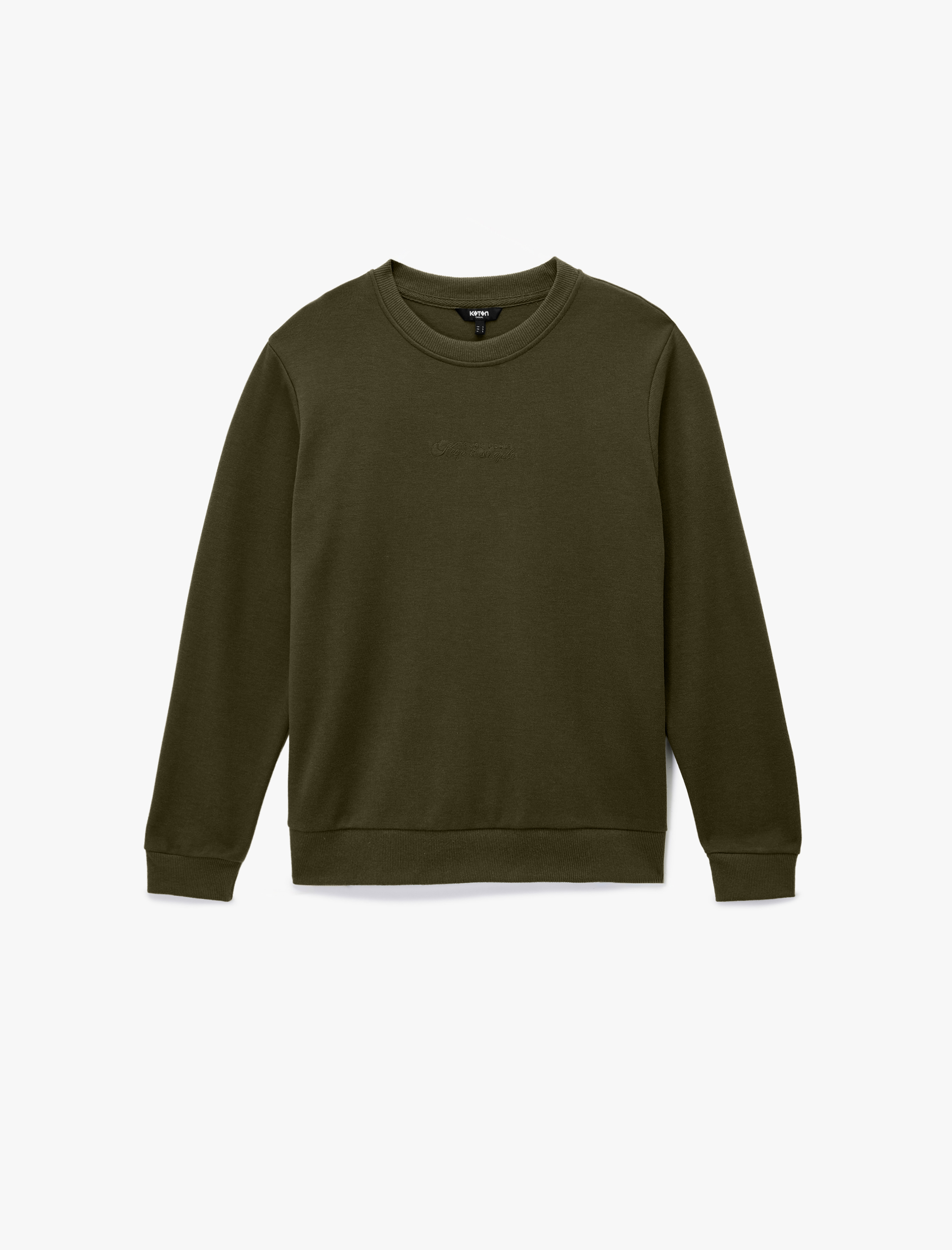   Regular Fit Uzun Kollu Bisiklet Yaka Baskılı Sweatshirt