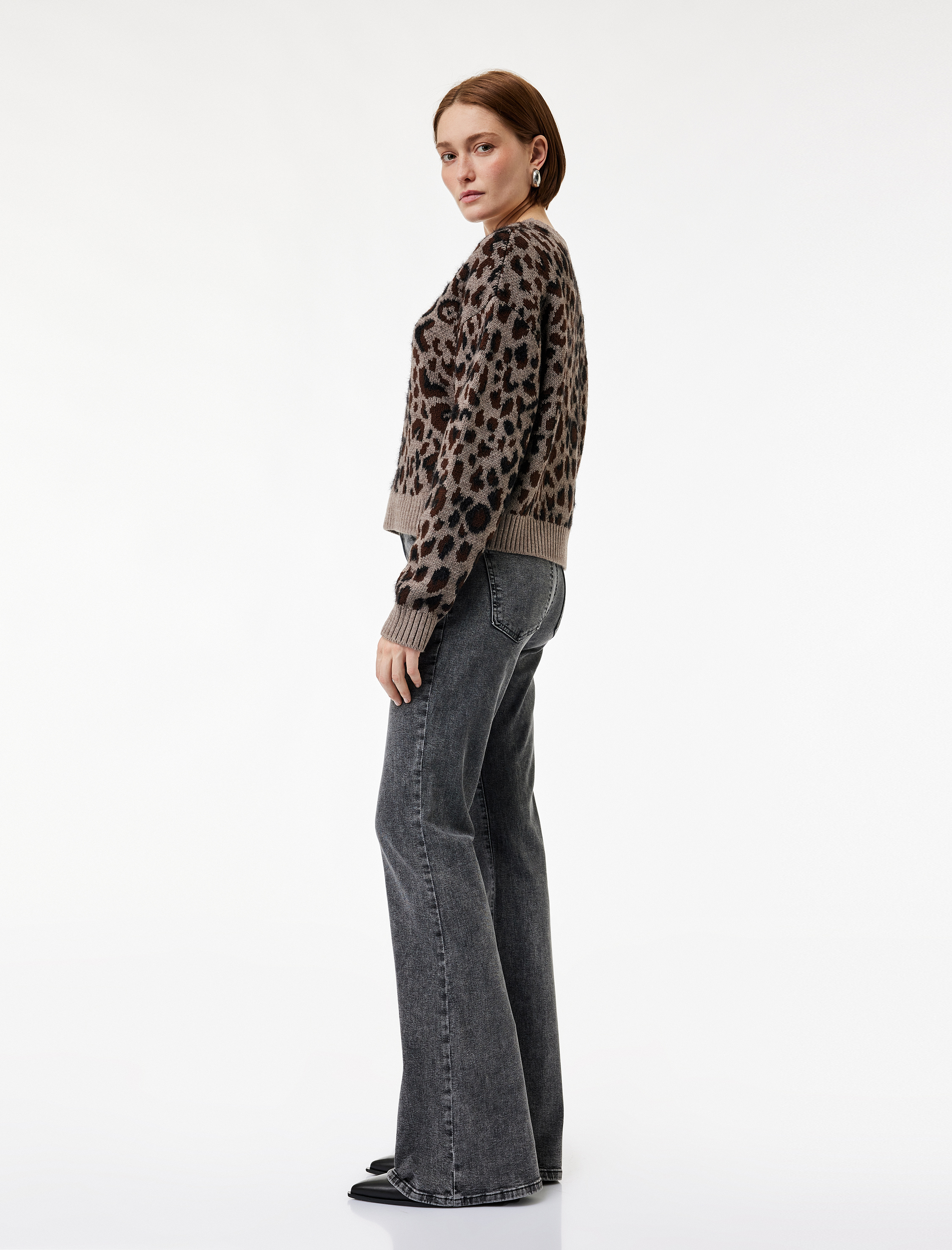   Cepli Dar Kalıp İspanyol Paça Jean Pantolon - Flare Jeans