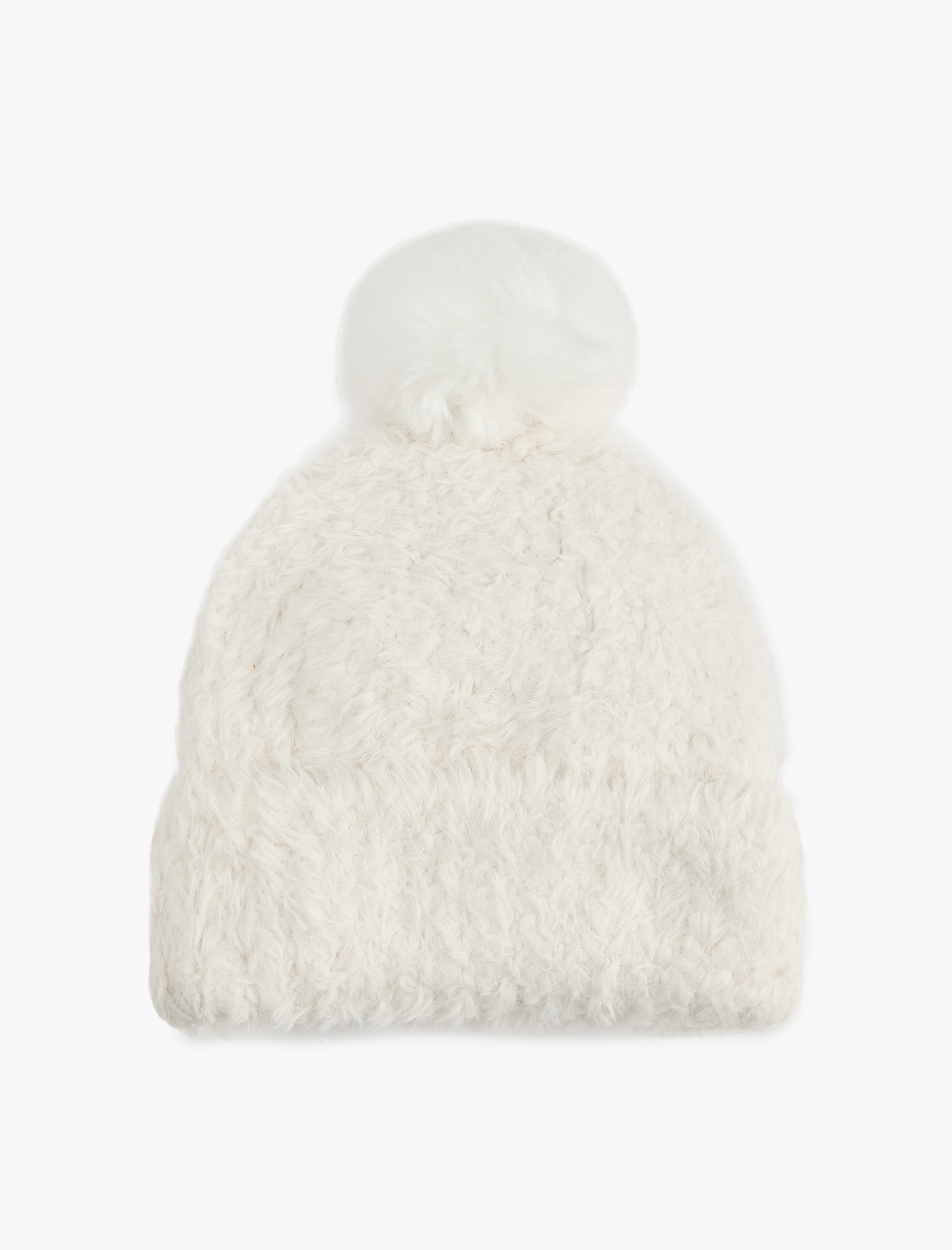  Kadın Pon Pon Detaylı Peluş Bere