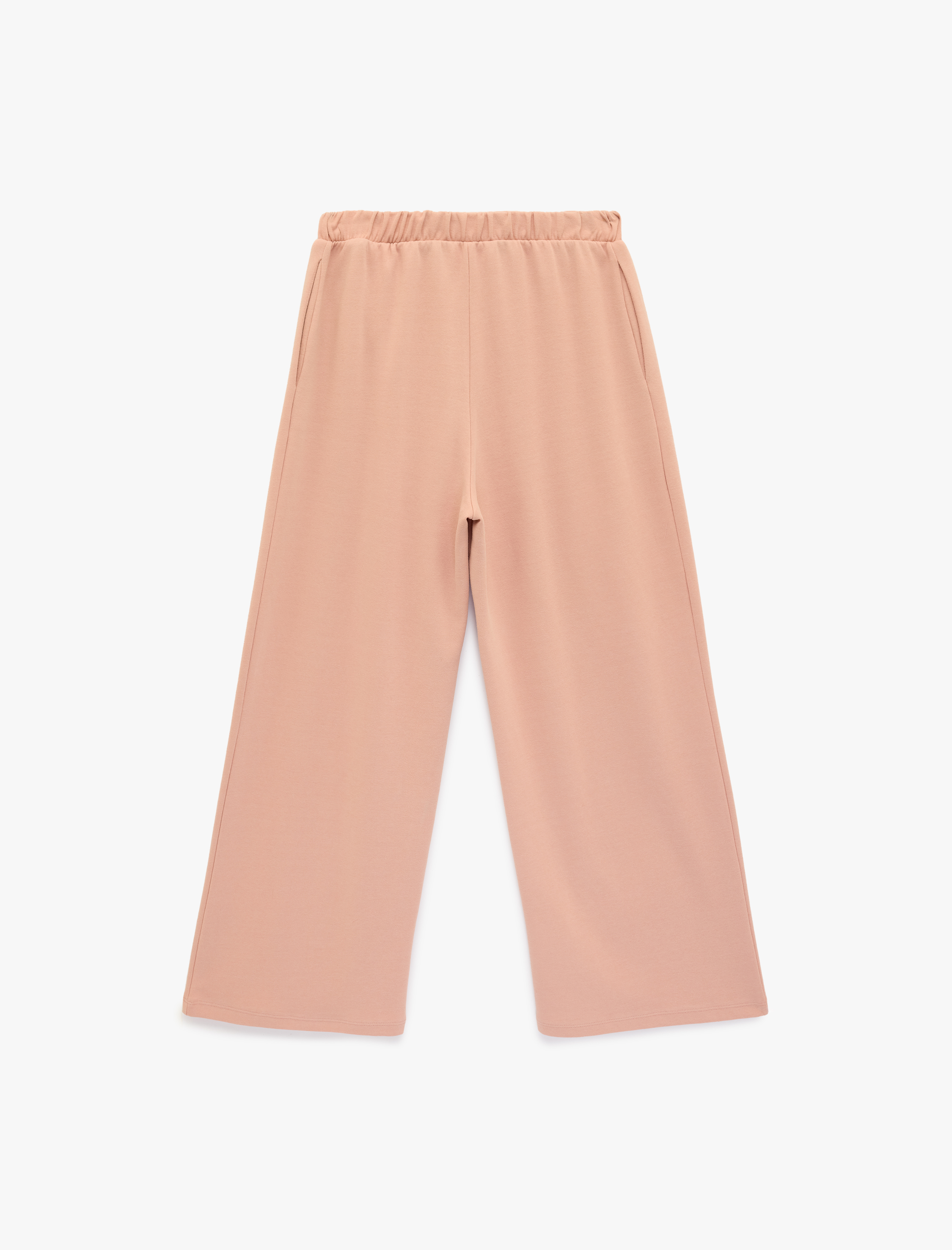   Yüksek Bel Lastikli Pamuklu Normal Paça Cepli Eşofman Altı