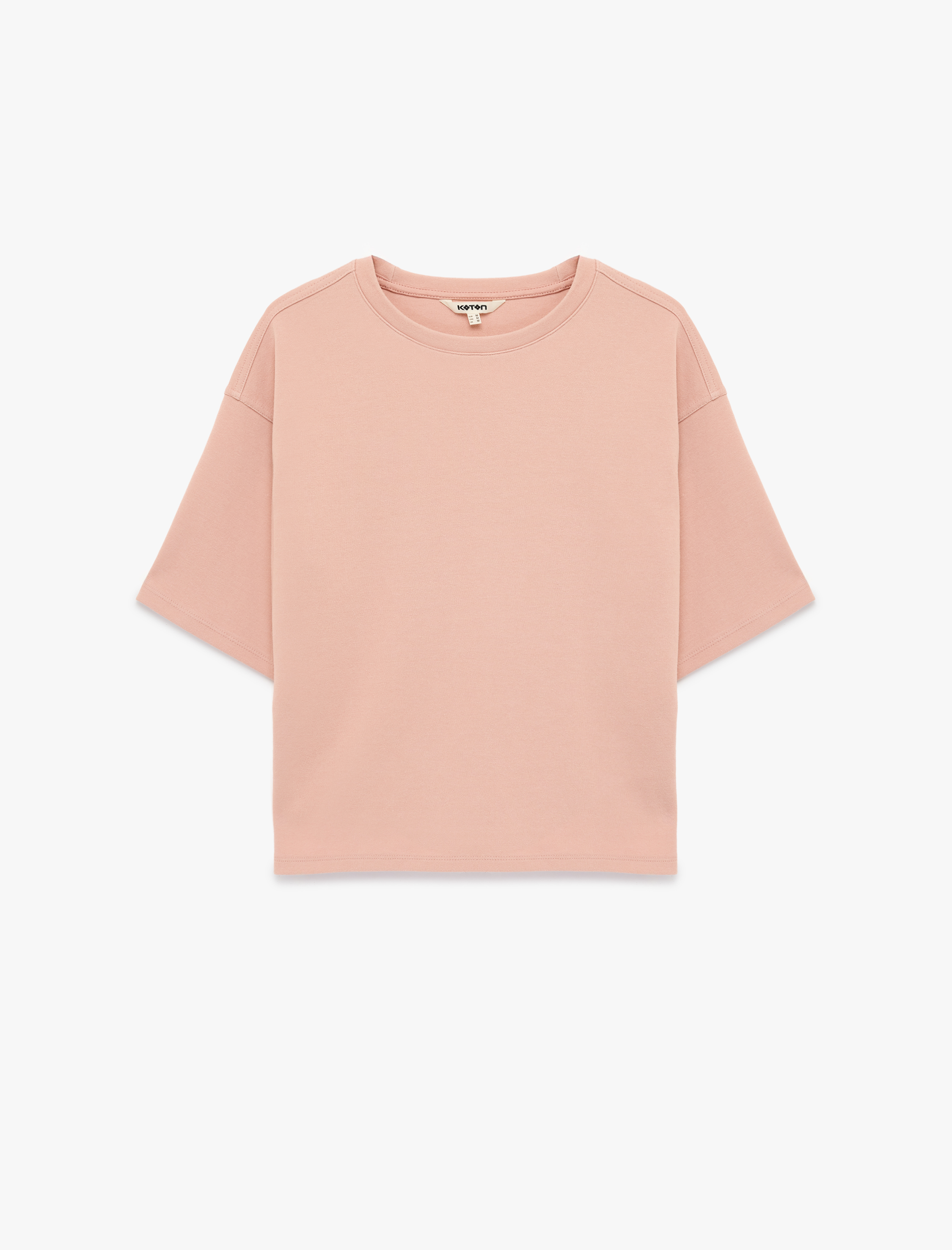   Straight Fit Bisiklet Yaka Pamuklu Kısa Kollu Tişört