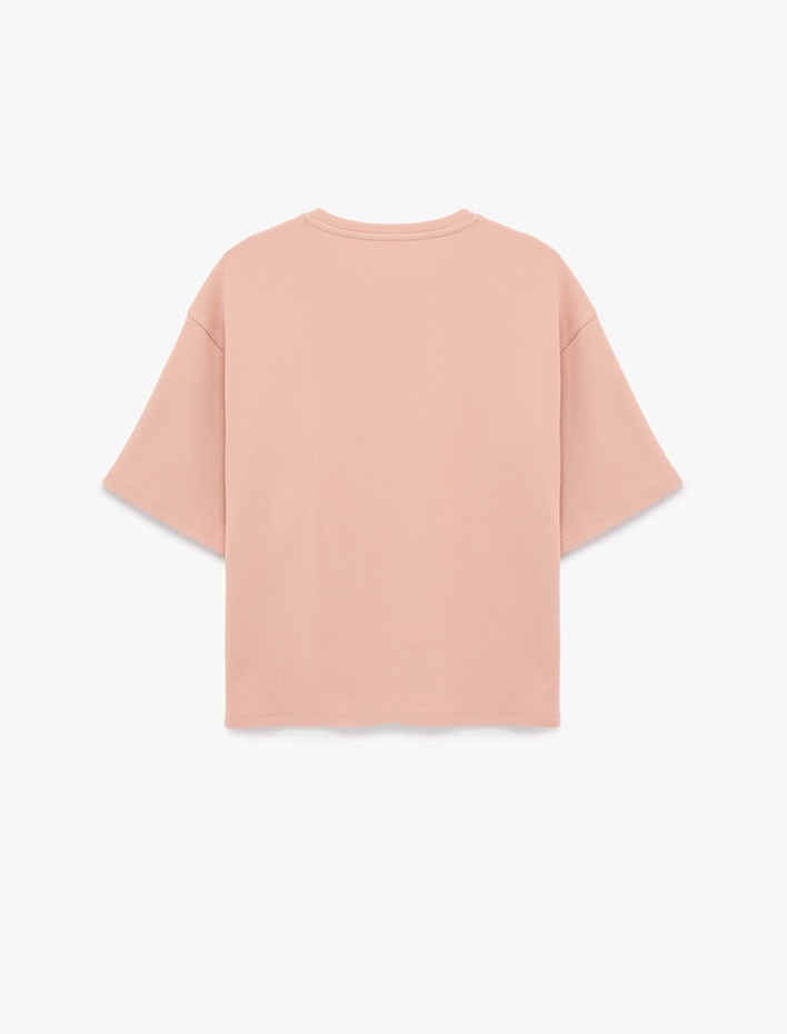  Straight Fit Bisiklet Yaka Pamuklu Kısa Kollu Tişört