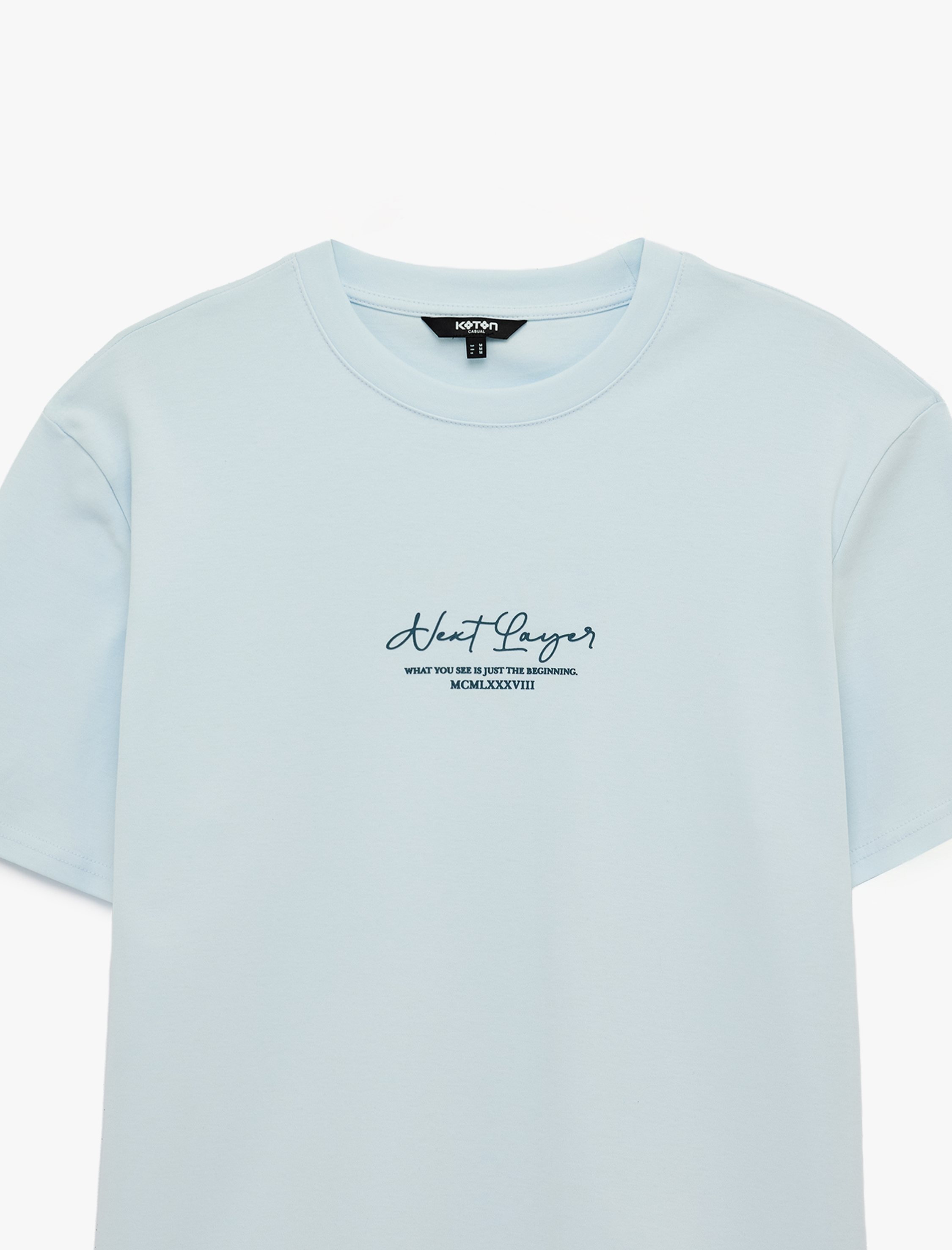   Regular Fit Kısa Kollu Bisiklet Yaka Pamuklu Baskılı Tişört