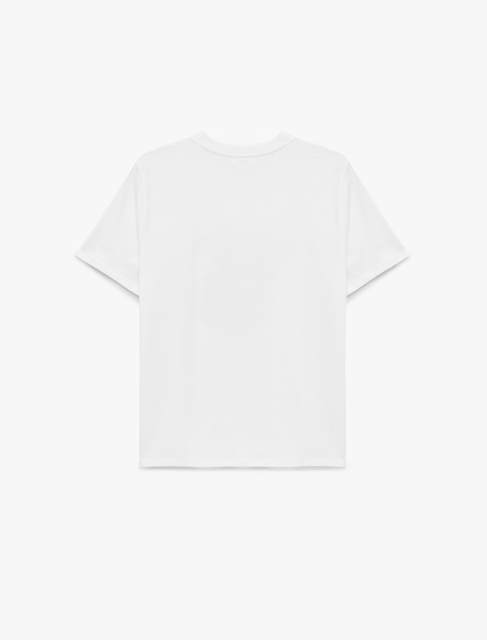  Regular Fit Kısa Kollu Bisiklet Yaka Pamuklu Baskılı Tişört