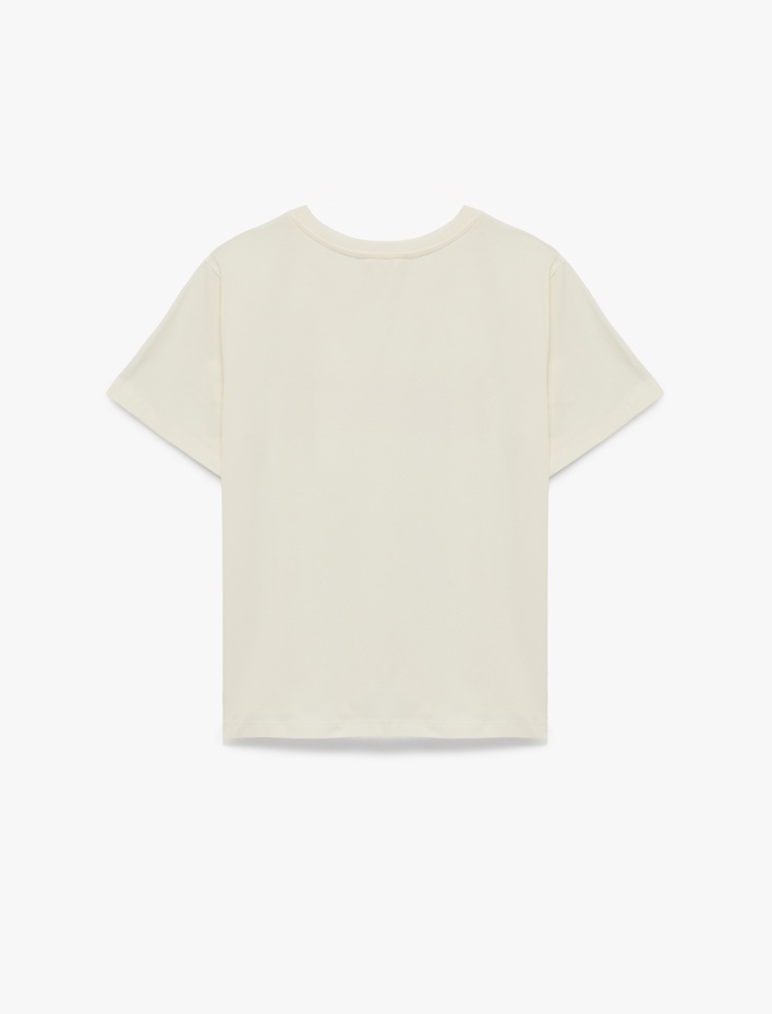  Regular Fit Kısa Kollu Bisiklet Yaka Pamuklu Baskılı Tişört