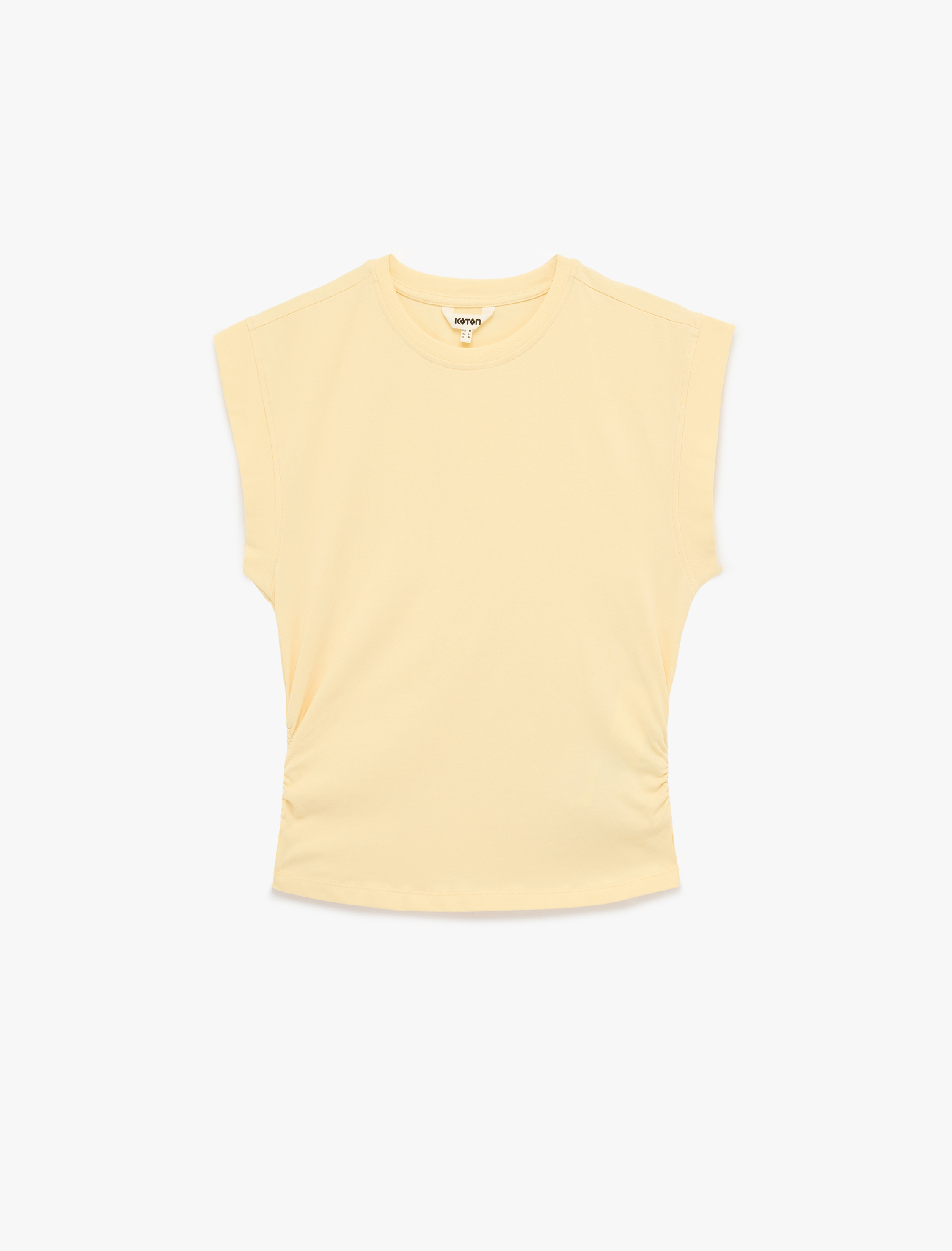   Kısa Kollu Bisiklet Yaka Pamuklu Slim Fit Büzgülü Tişört