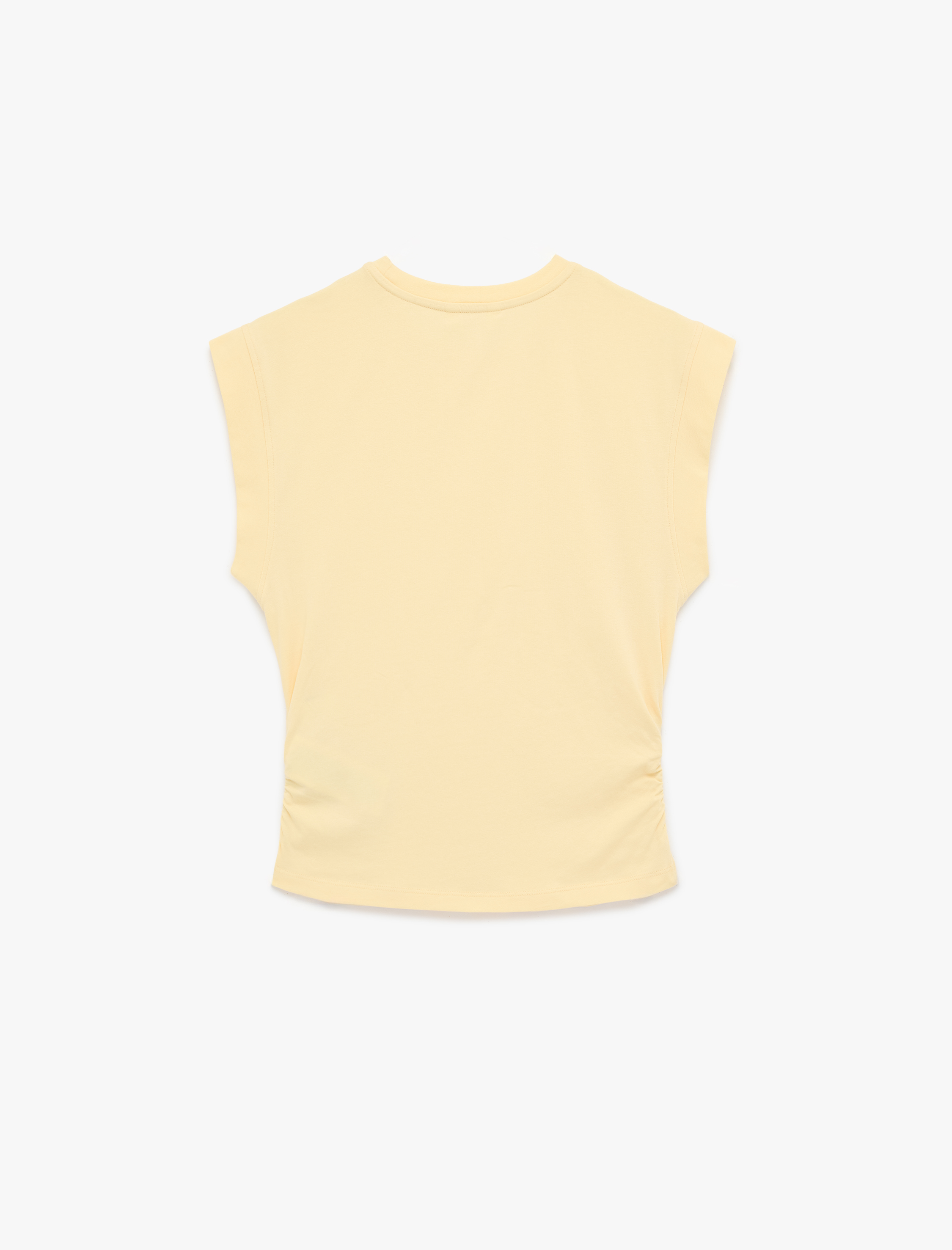   Kısa Kollu Bisiklet Yaka Pamuklu Slim Fit Büzgülü Tişört