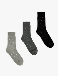 Puantiyeli Pamuklu 3'lü Soket Çorap Seti