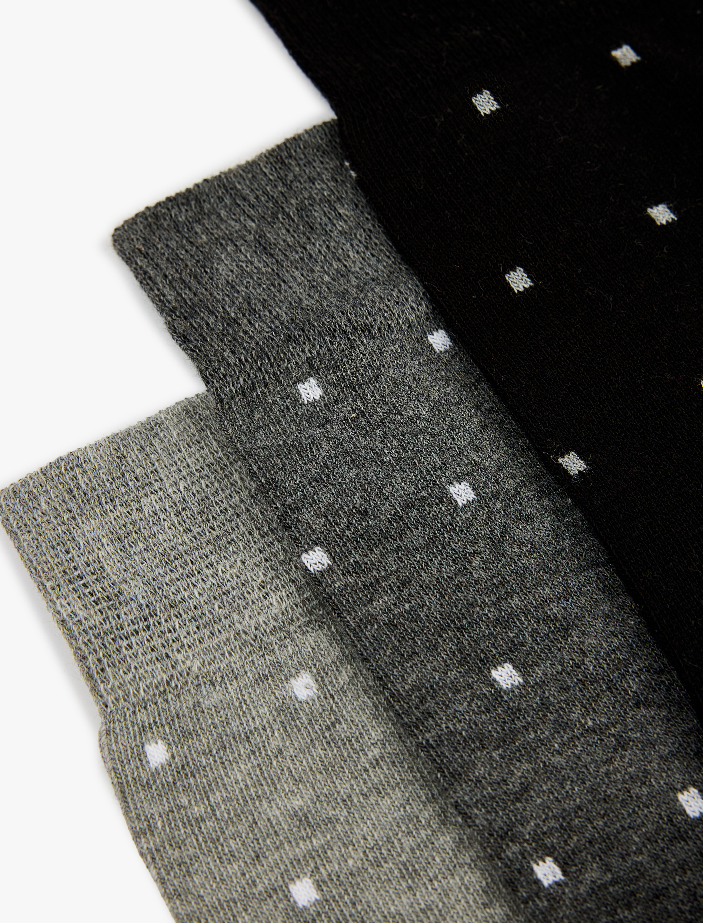  Erkek Puantiyeli Pamuklu 3'lü Soket Çorap Seti