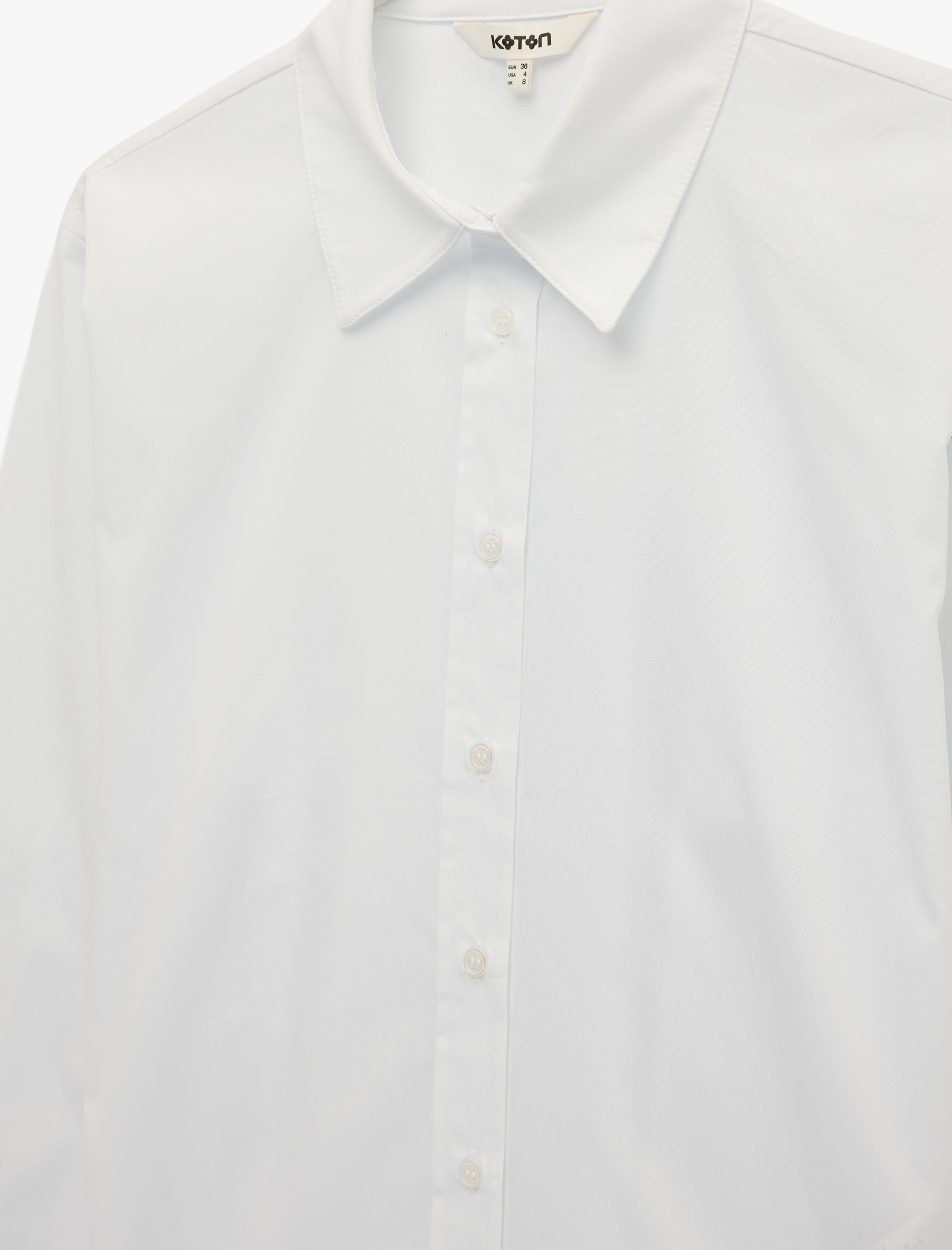   Pamuklu Klasik Yaka Düğmeli Uzun Kollu Oversize Gömlek