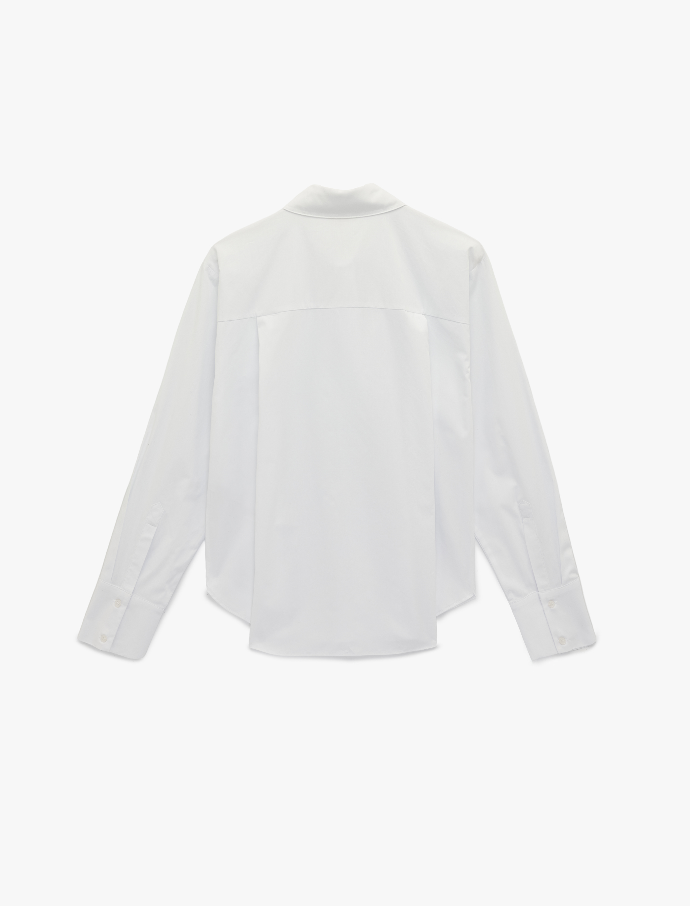   Pamuklu Klasik Yaka Düğmeli Uzun Kollu Oversize Gömlek