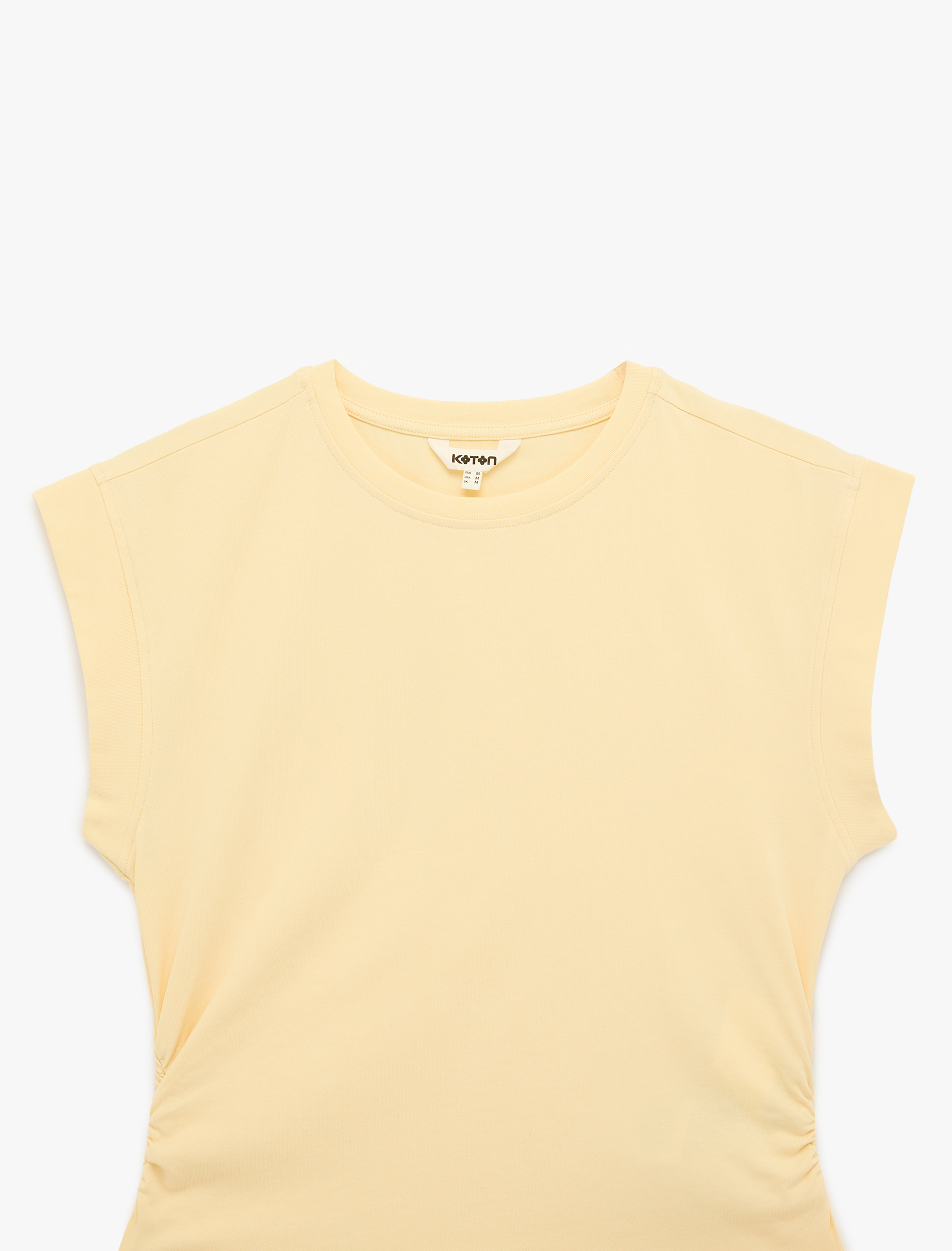   Kısa Kollu Bisiklet Yaka Pamuklu Slim Fit Büzgülü Tişört