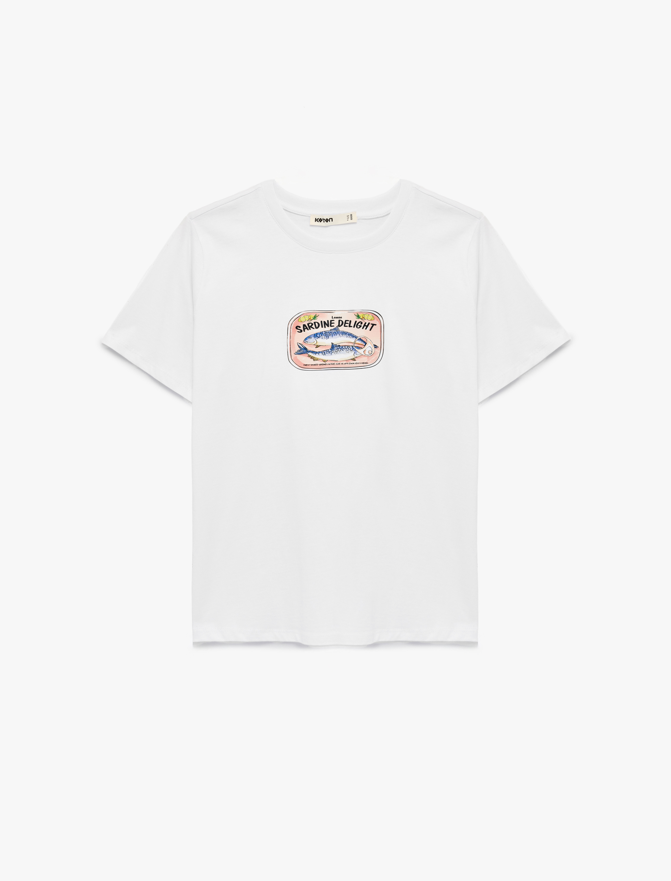   Regular Fit Kısa Kollu Pamuklu Bisiklet Yaka Baskılı Tişört