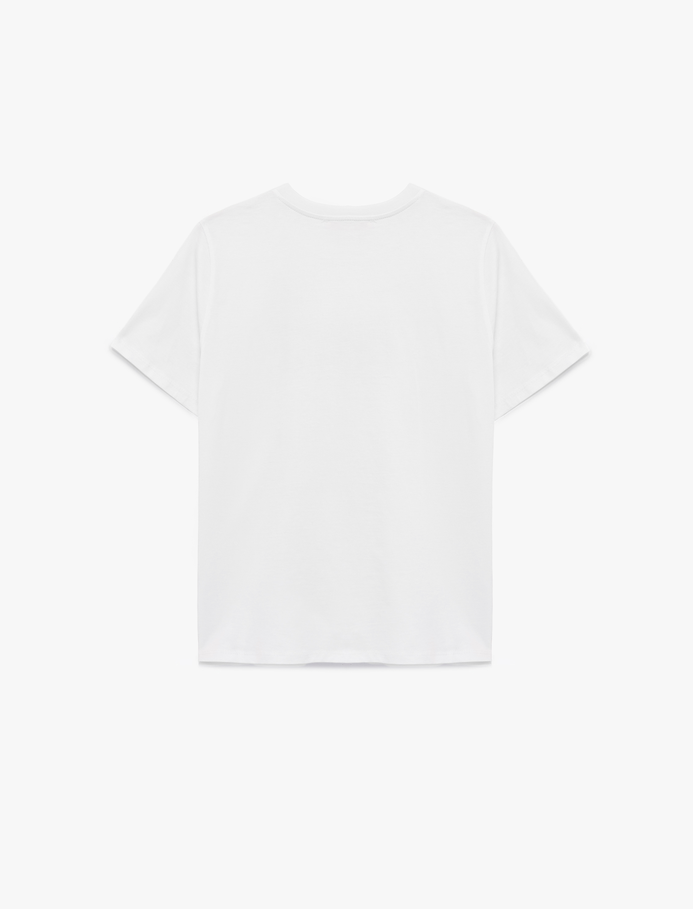   Regular Fit Kısa Kollu Pamuklu Bisiklet Yaka Baskılı Tişört