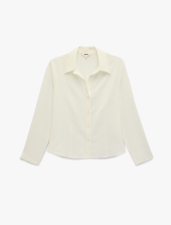  Slim Fit Uzun Kollu Düğmeli Klasik Yaka Gömlek