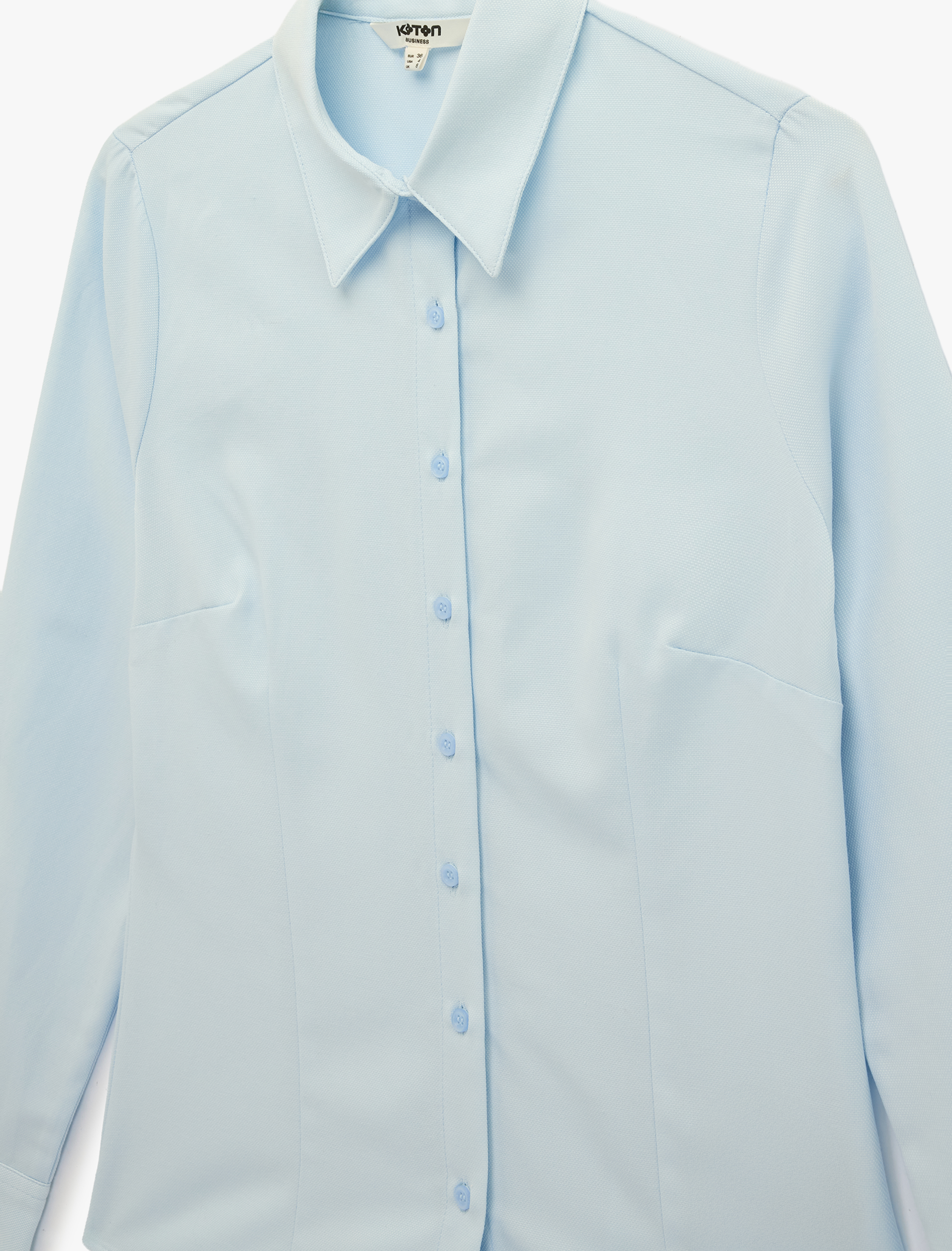   Düğmeli Uzun Kollu Klasik Yaka Gömlek