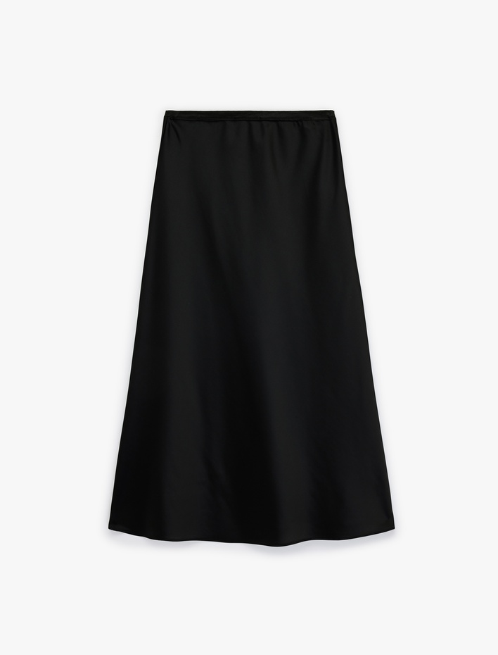  Regular Fit Balık Kesim Midi Etek