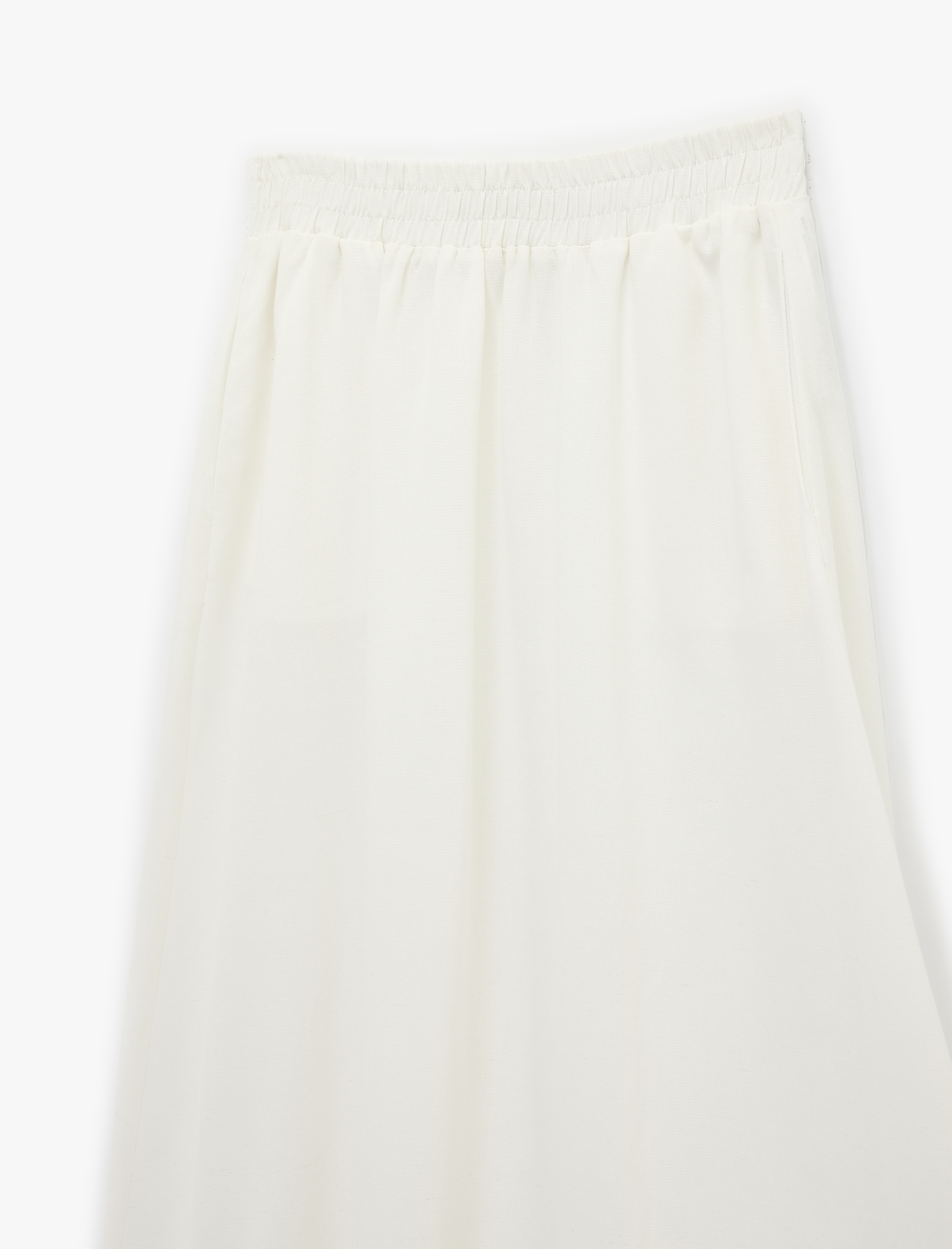   Rahat Kalıp A Kesim Midi Keten Karışımlı Viskon Etek