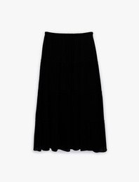 Bol Kesim Kloş Viskon Midi Etek