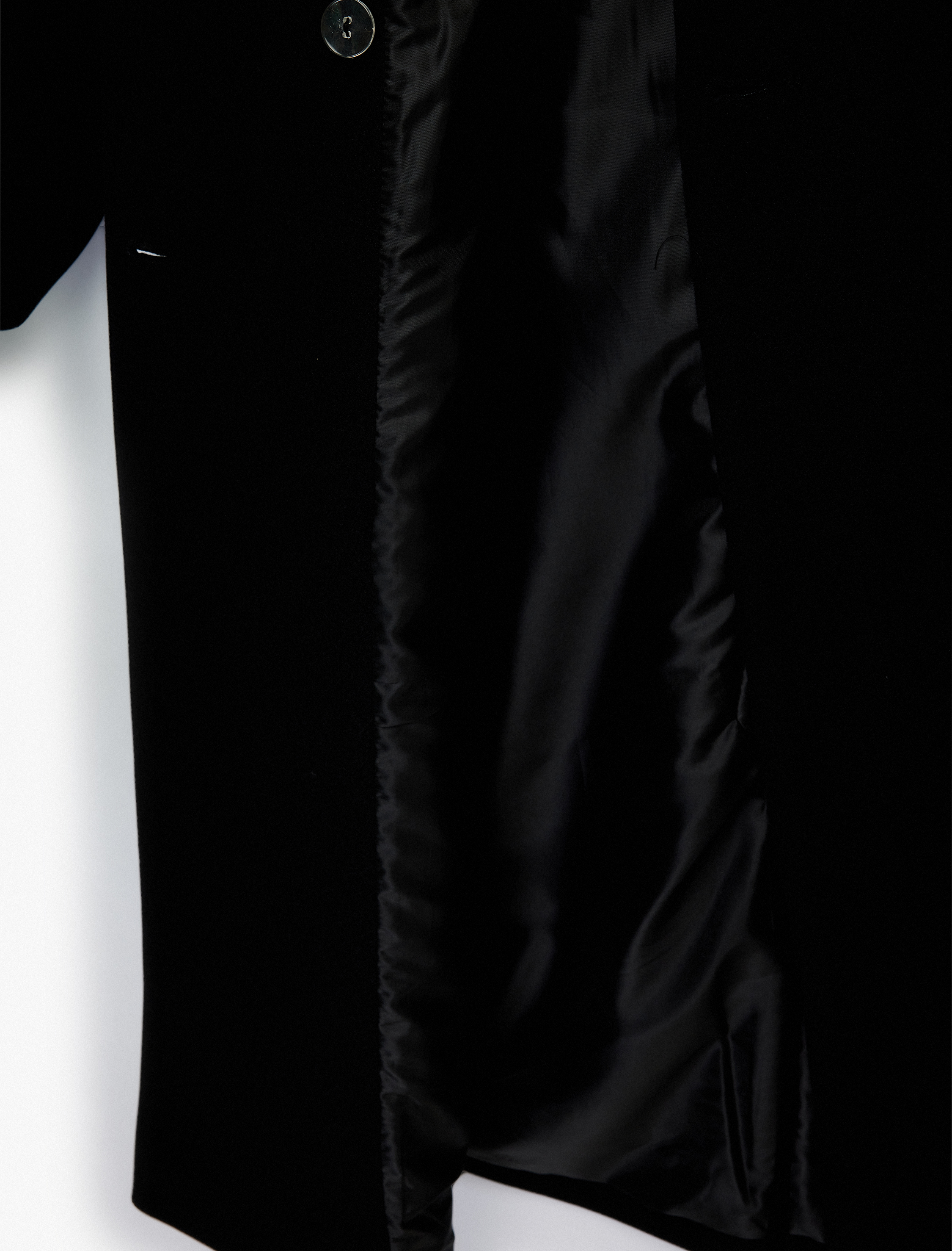   Uzun Kollu Düğmeli Kruvaze Ceket Yaka Kaban