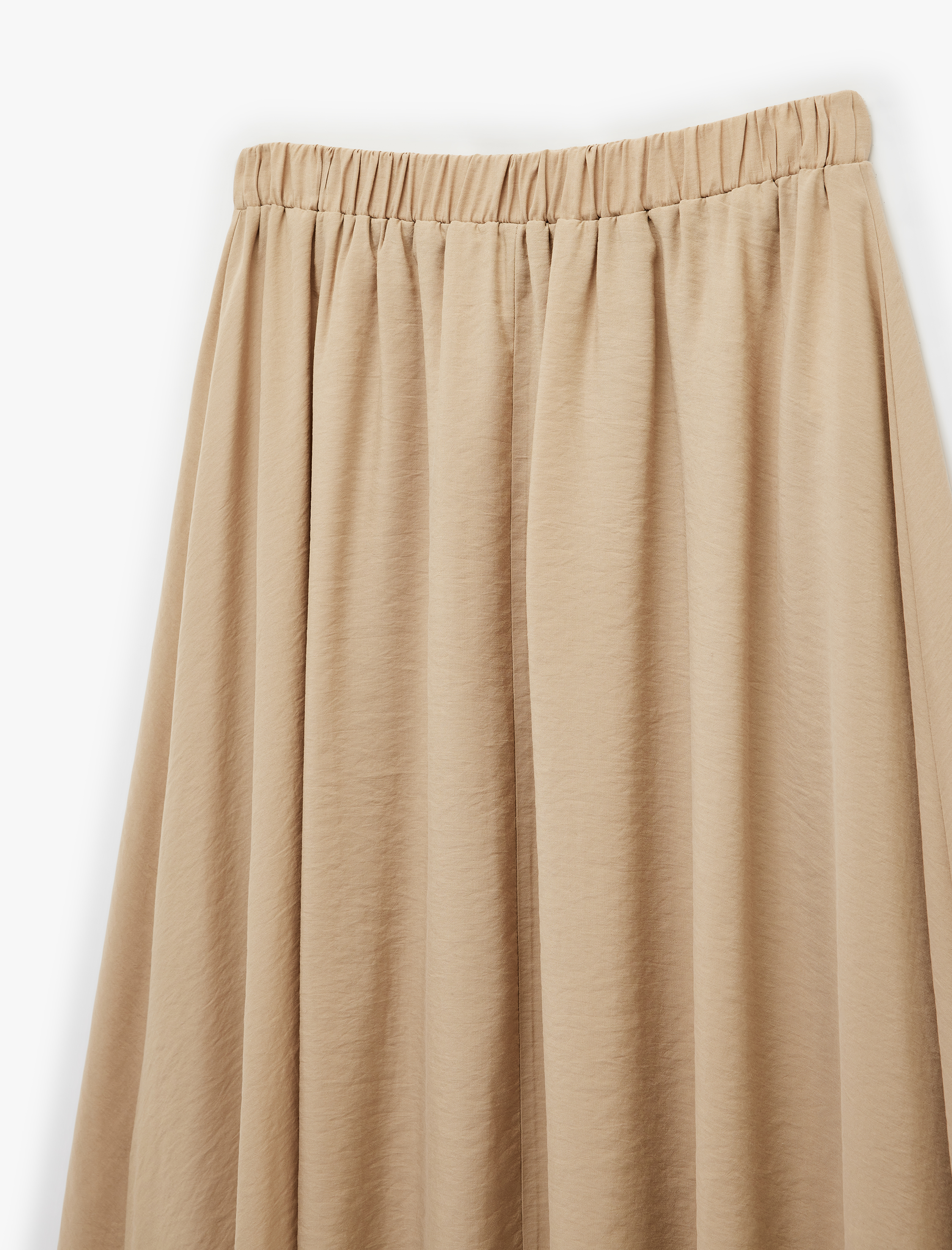   Modal Karışımlı Loose Fit Kloş Midi Etek