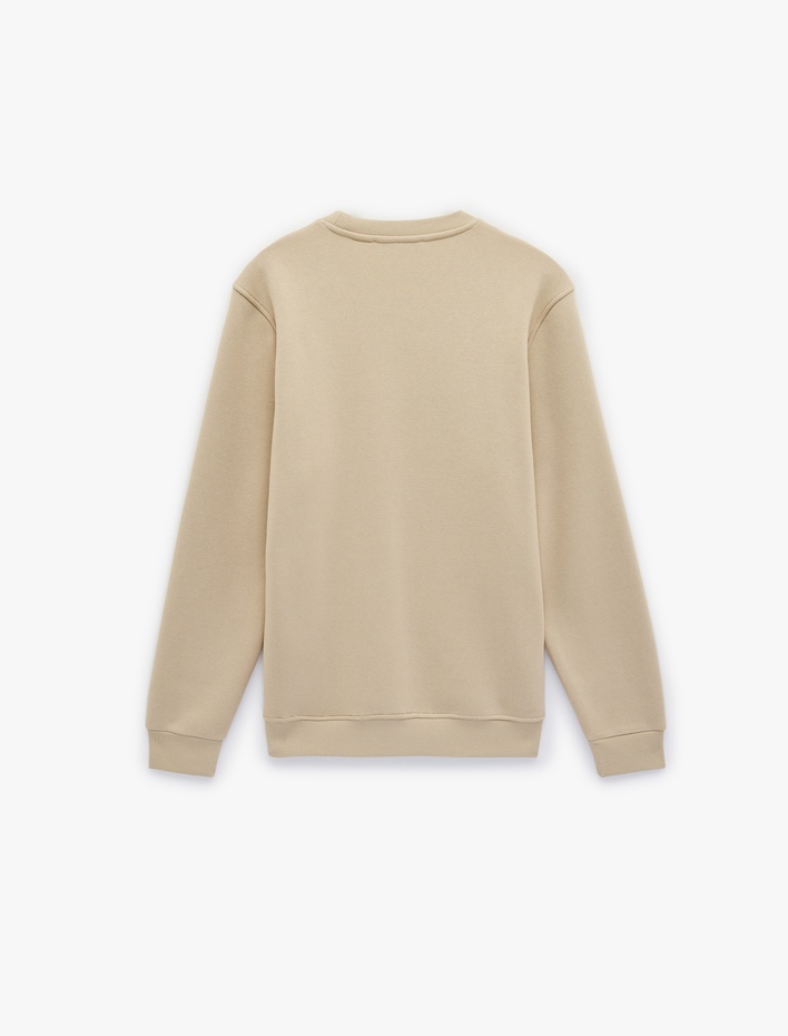  Regular Fit Uzun Kollu Basic Şardonlu Bisiklet Yaka Sweatshirt