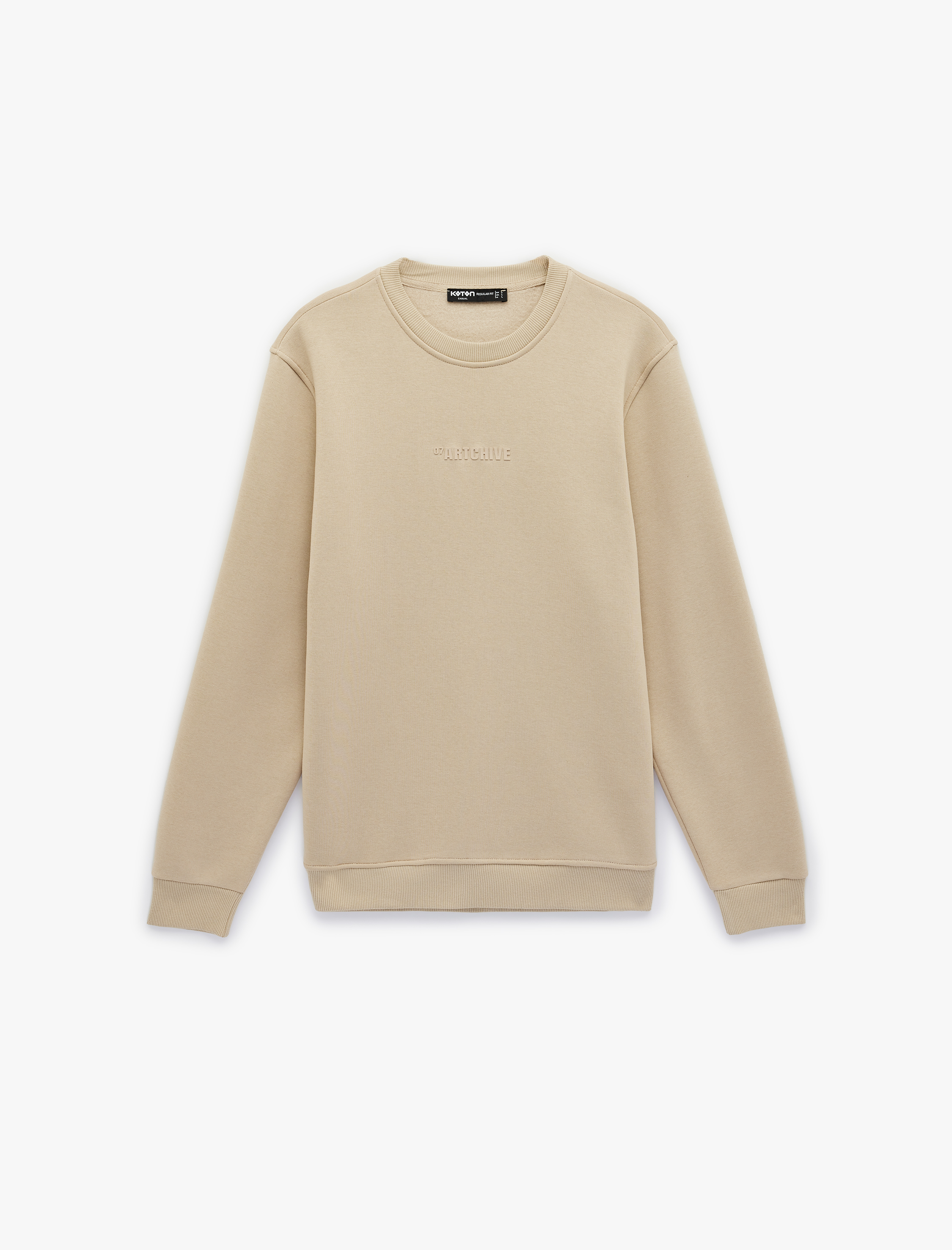   Regular Fit Uzun Kollu Basic Şardonlu Bisiklet Yaka Sweatshirt