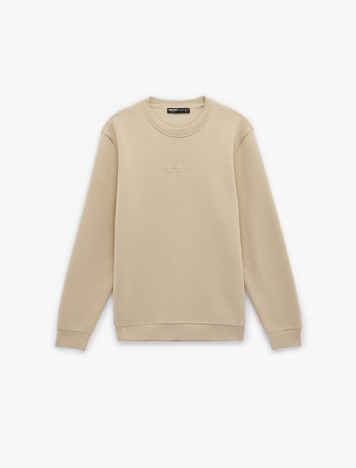  Regular Fit Uzun Kollu Basic Şardonlu Bisiklet Yaka Sweatshirt