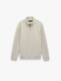 Regular Fit Uzun Kollu Yarım Fermuarlı Sweatshirt