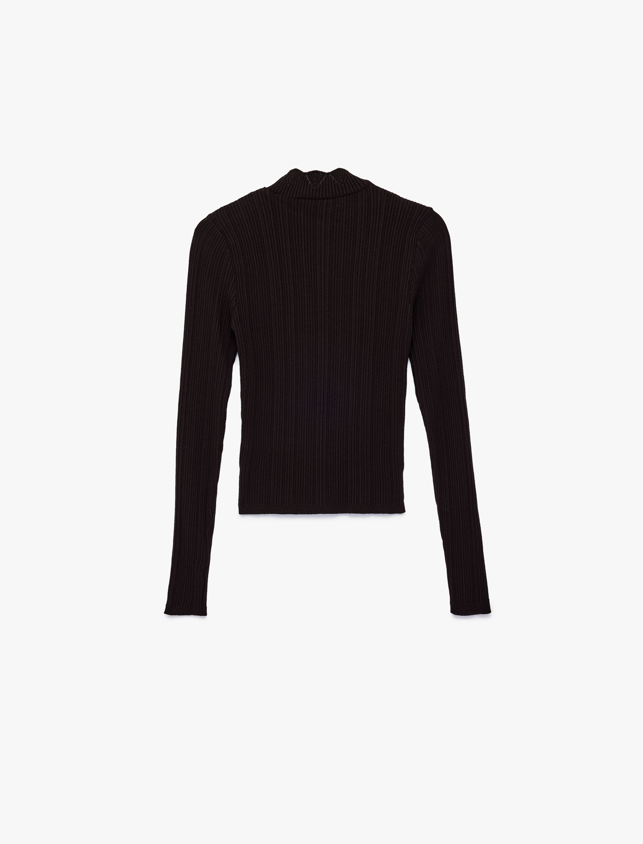   Uzun Kollu Dik Yaka Triko Kazak