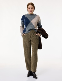 Regular Fit Cepli Havuç Kesim Fitilli Kadife Pantolon