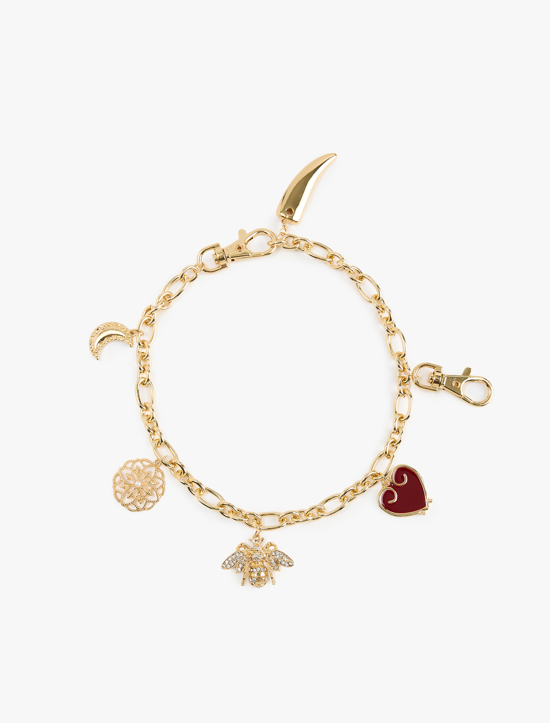  Kadın Zincirli Sallantılı Çelik Karışımlı Çanta Aksesuarı - Koton X Sima Tarkan