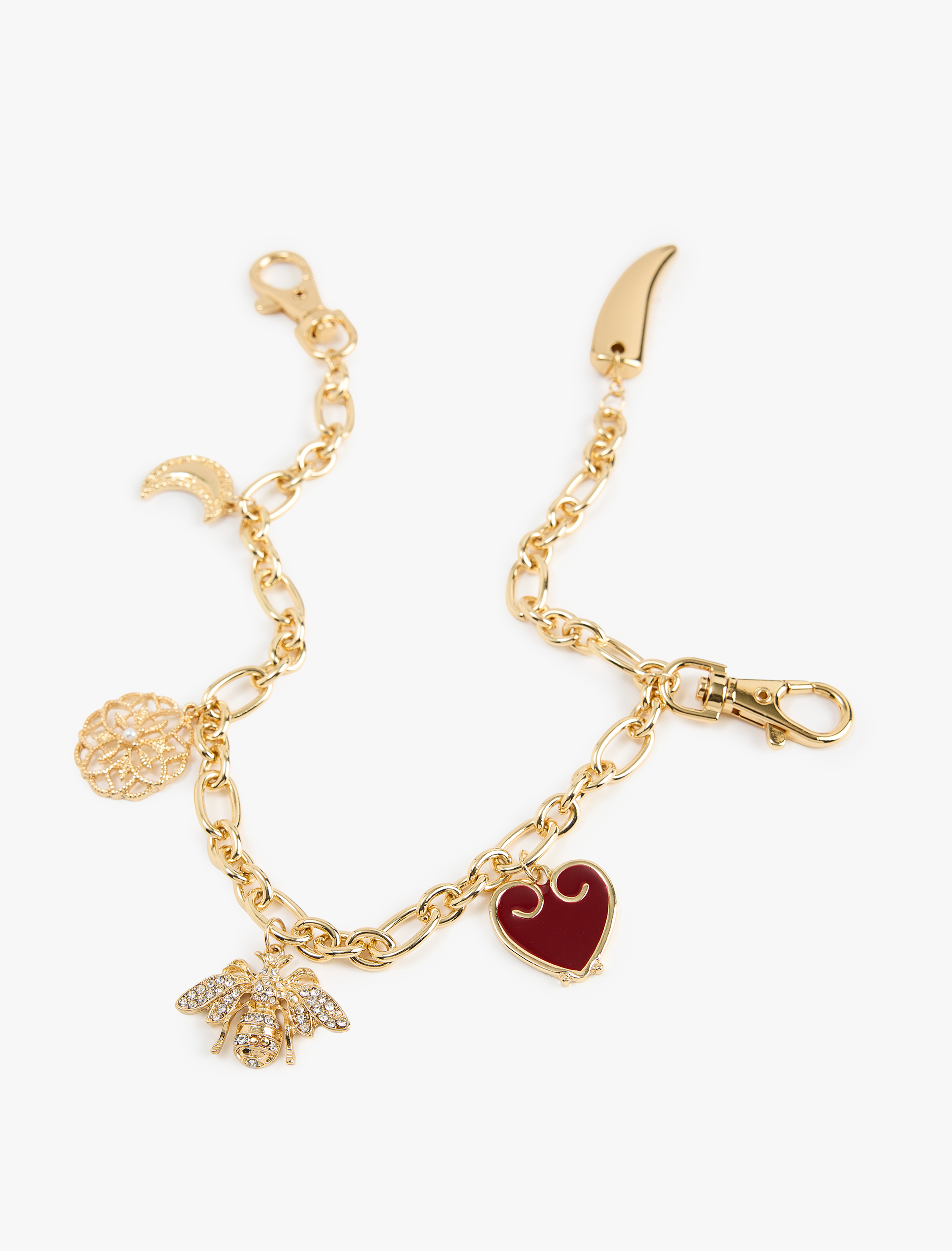  Kadın Zincirli Sallantılı Çelik Karışımlı Çanta Aksesuarı - Koton X Sima Tarkan