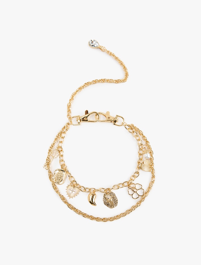 Kadın Zincirli Sallantılı Çelik Karışımlı Çanta Aksesuarı - Koton X Sima Tarkan