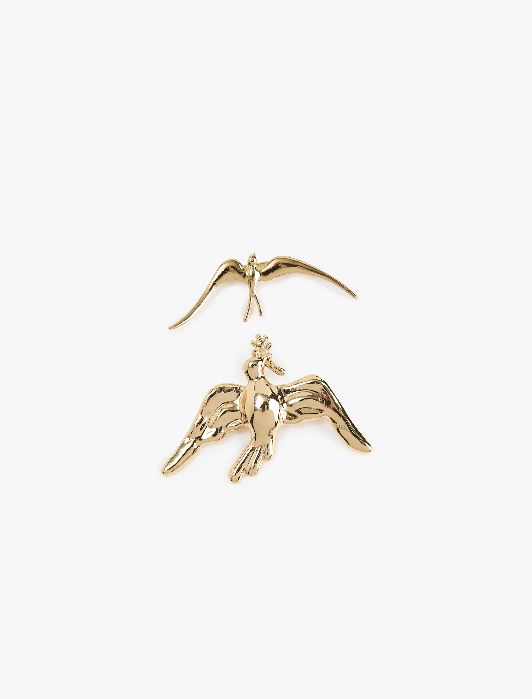  Kadın Kuş Şekilli 2'li Broş Seti - Koton X Sima Tarkan