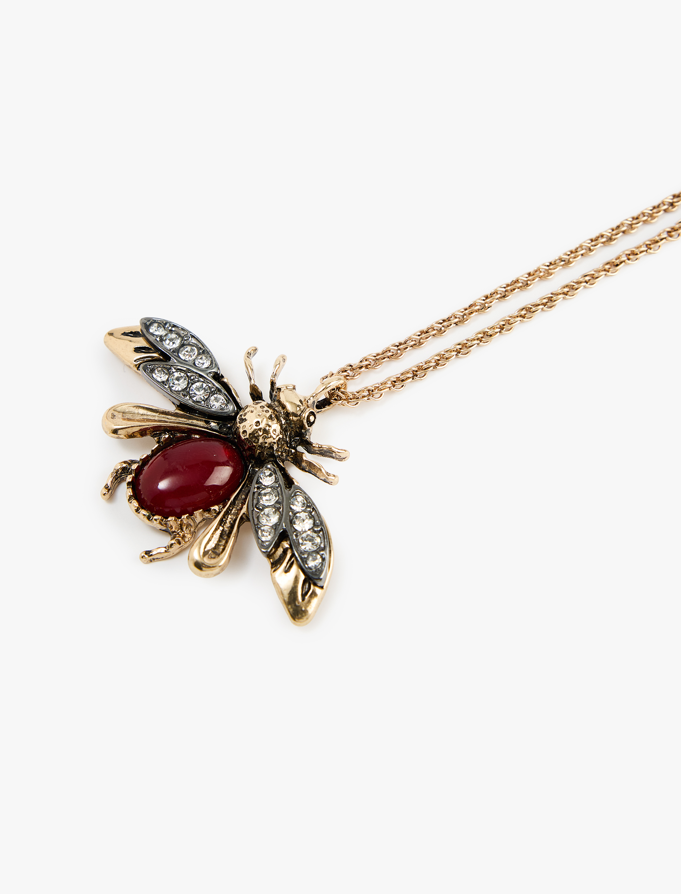  Kadın Taş Detaylı Çelik Karışımlı Arı Kolye - Koton X Melis Ağazat