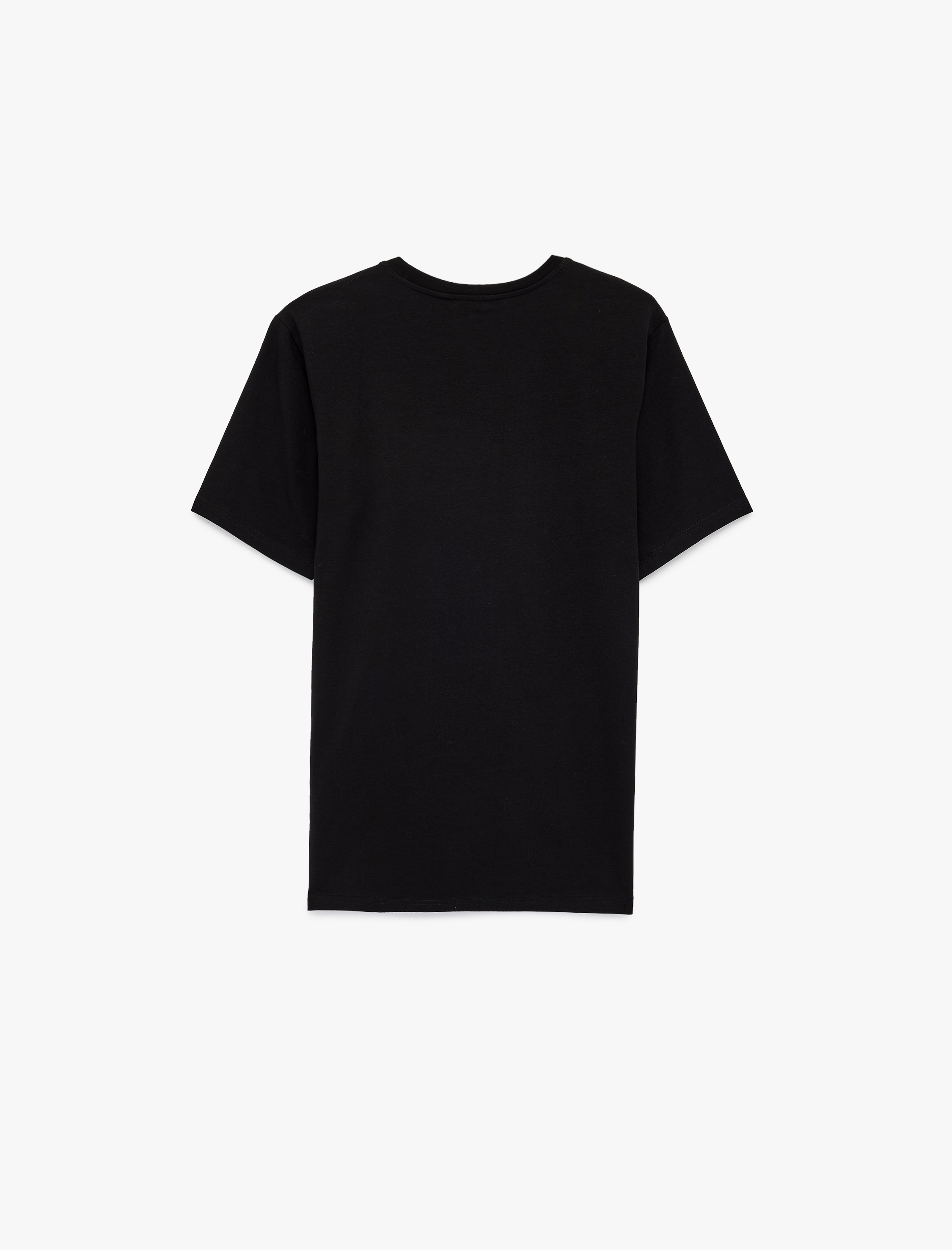   Kısa Kollu Pamuklu Bisiklet Yaka Basic Slim Fit Tişört