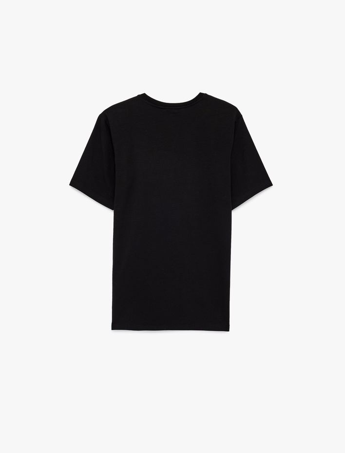  Kısa Kollu Pamuklu Bisiklet Yaka Basic Slim Fit Tişört