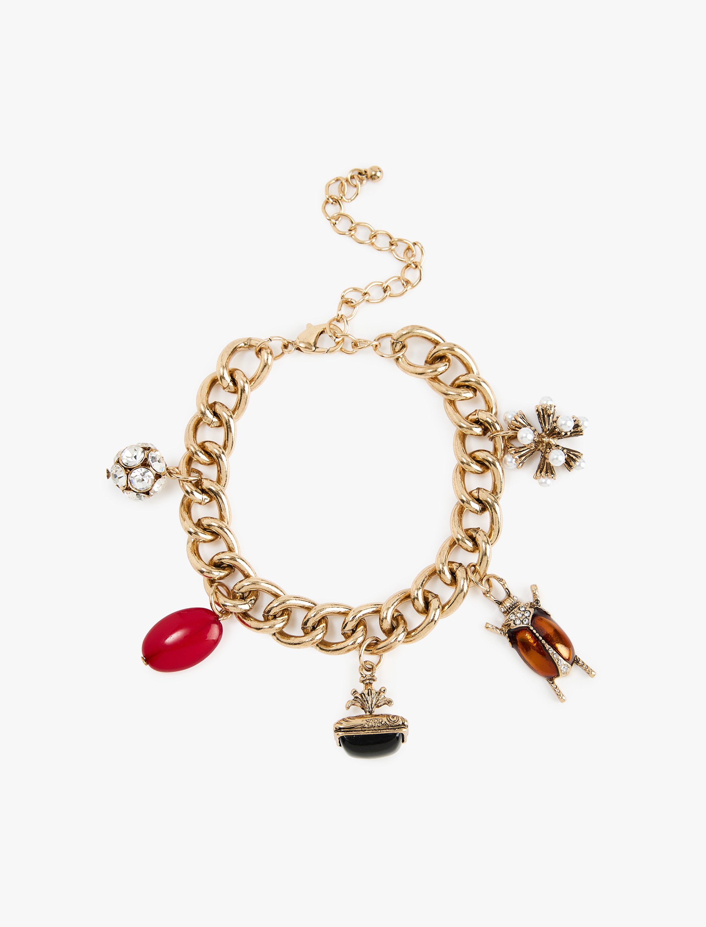  Kadın Uğur Böceği Detaylı Sallantılı Zincir Bileklik