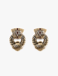 Büyük Boy Taş Detaylı Vintage Küpe - Koton X Melis Ağazat