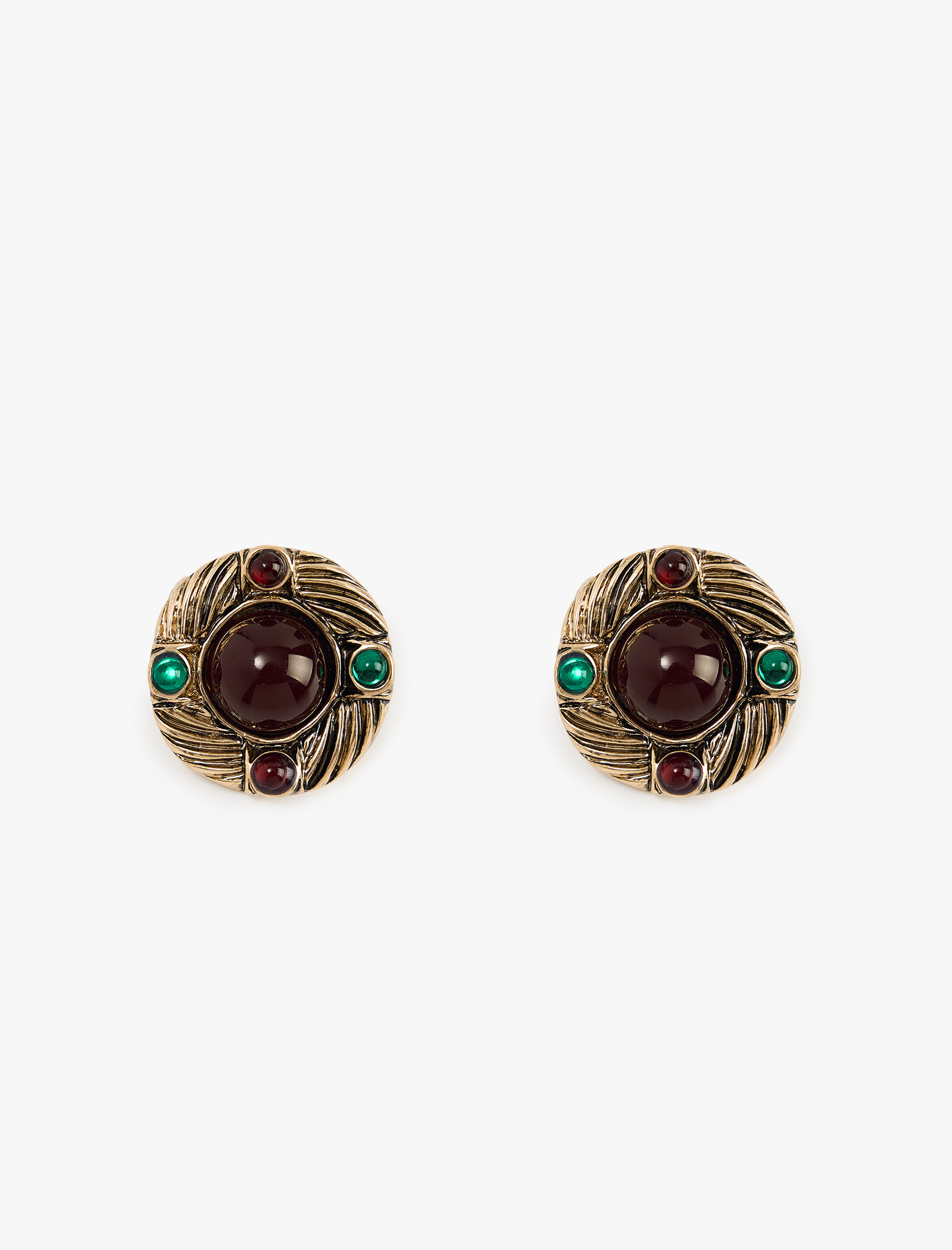  Kadın Çok Renkli Taş Detaylı Vintage Küpe - Koton X Melis Ağazat