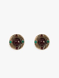 Çok Renkli Taş Detaylı Vintage Küpe - Koton X Melis Ağazat