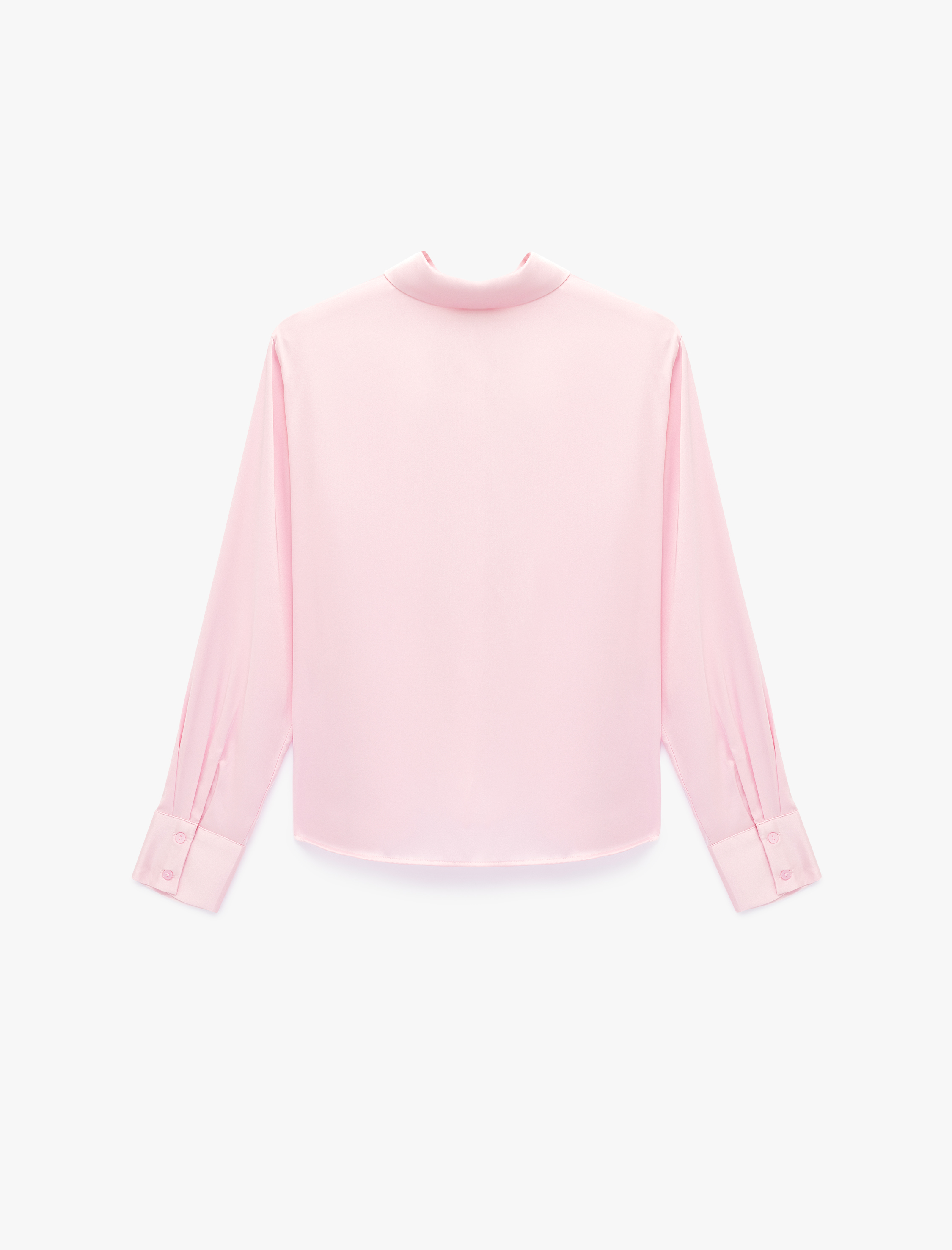   Slim Fit Uzun Kollu Düğmeli Klasik Yaka Saten Gömlek