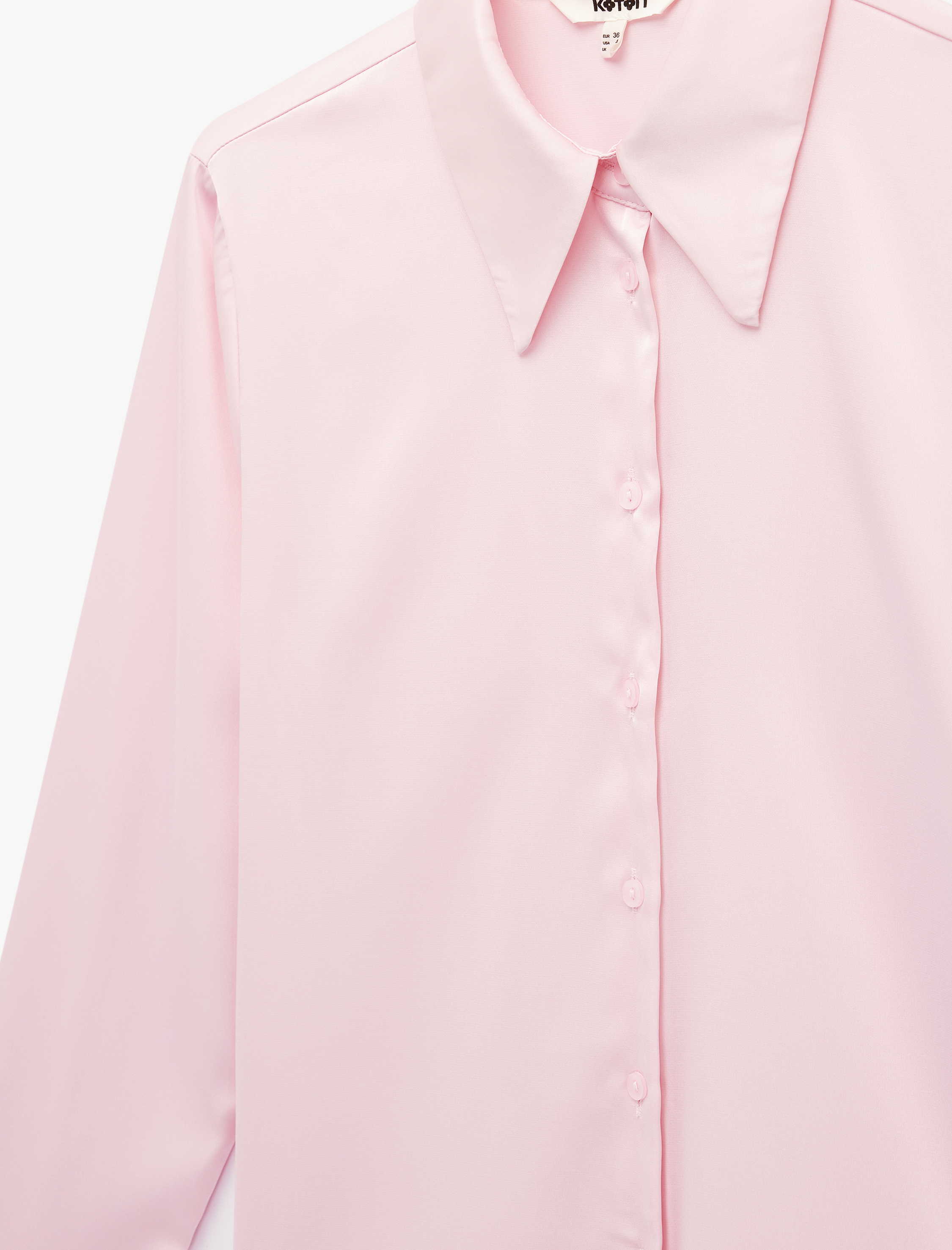   Slim Fit Uzun Kollu Düğmeli Klasik Yaka Saten Gömlek