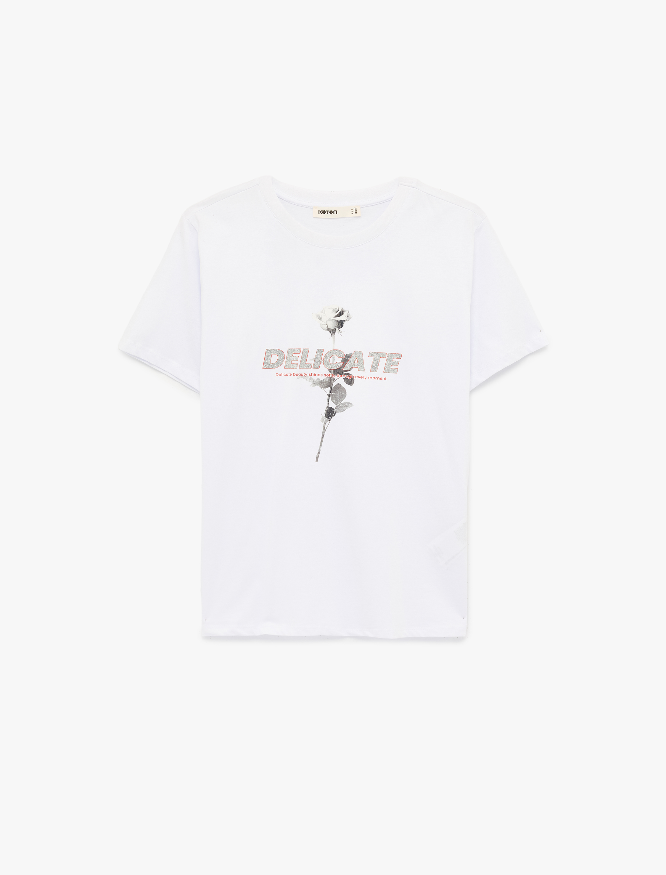   Regular Fit Kısa Kollu Bisiklet Yaka Baskılı Pamuklu Tişört