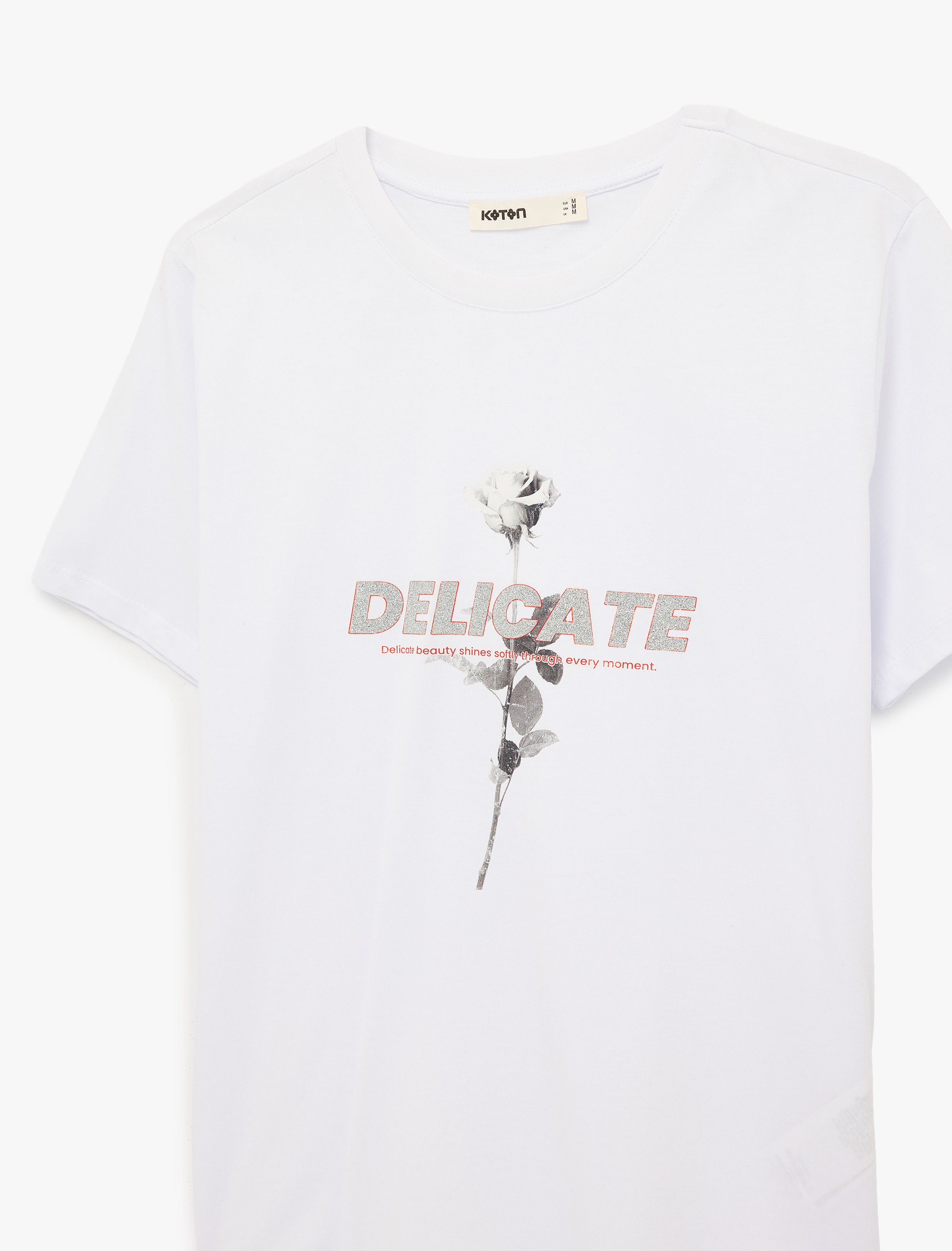   Regular Fit Kısa Kollu Bisiklet Yaka Baskılı Pamuklu Tişört