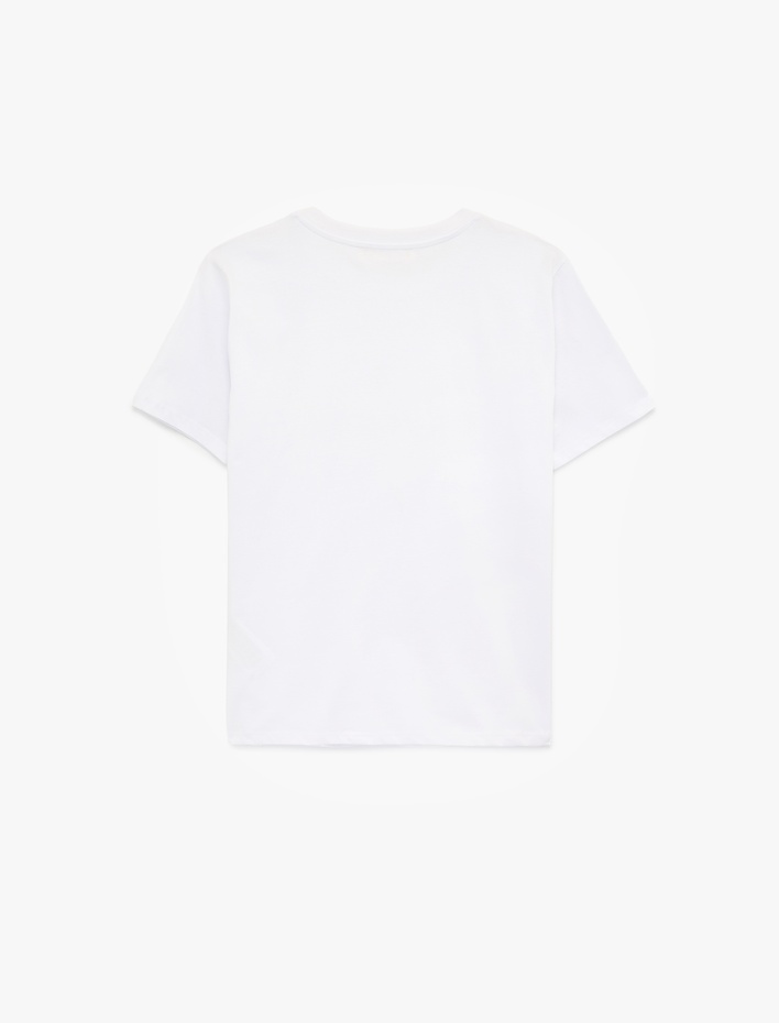  Regular Fit Kısa Kollu Bisiklet Yaka Baskılı Pamuklu Tişört